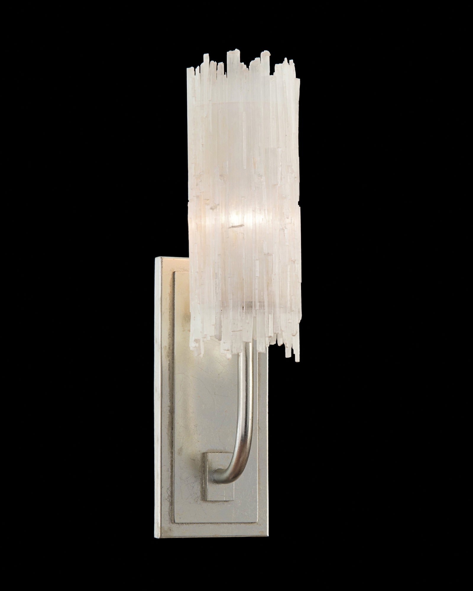 Natural Selenite Single-Light Wall Sconce