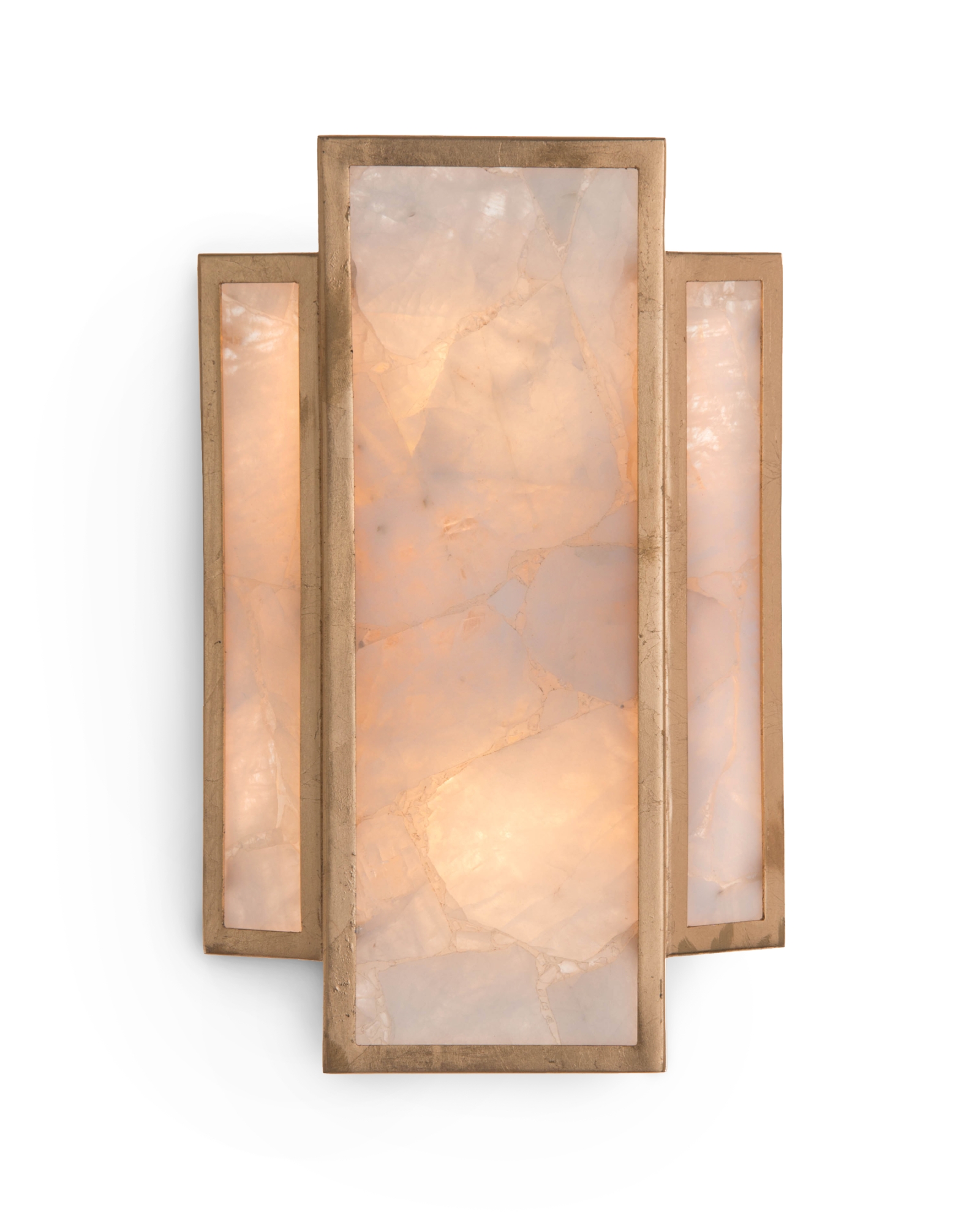 Calcite Panel Two-Light Wall Sconce