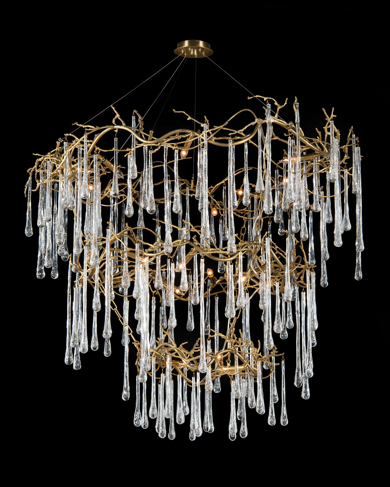 Branched Crystal Twenty-Light Chandelier