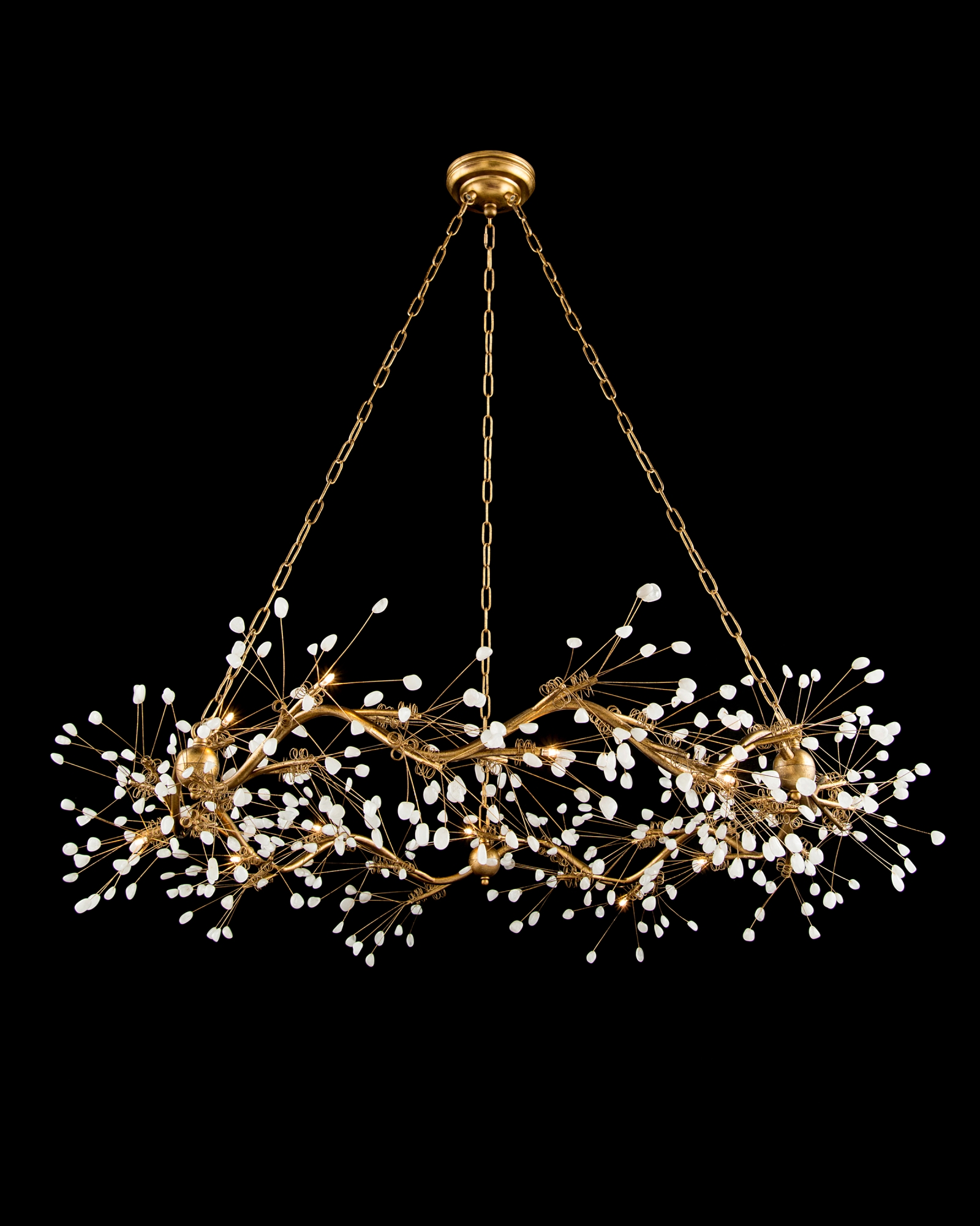 Waving Twelve-Light Stone, Quartz Chandelier