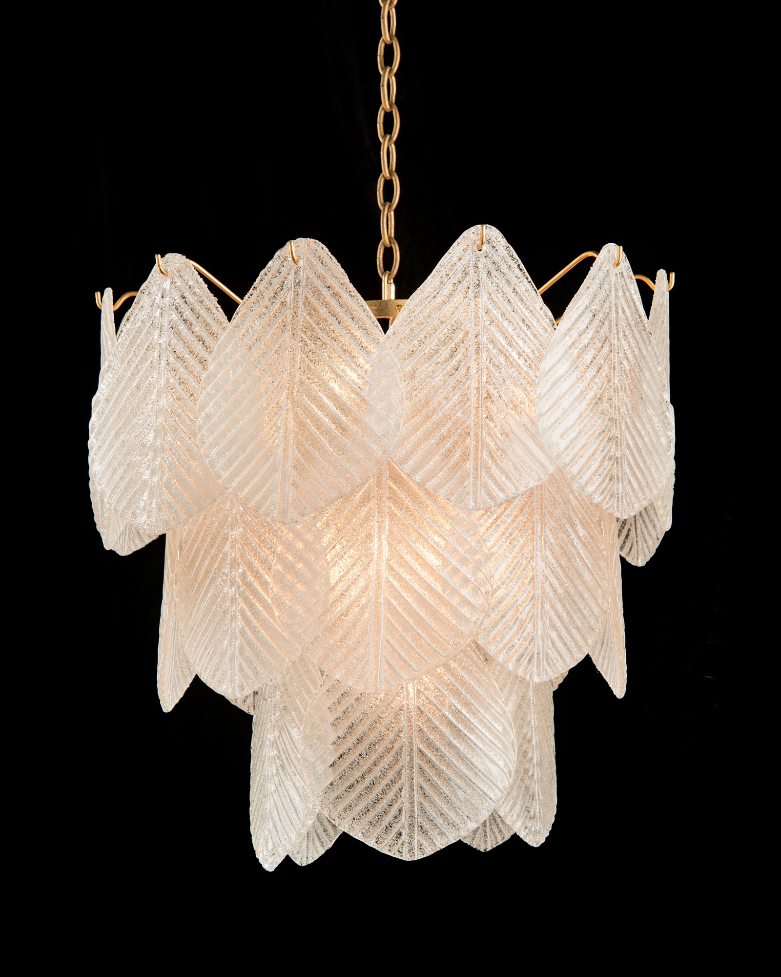 Frosted Glass Nine-Light Chandelier