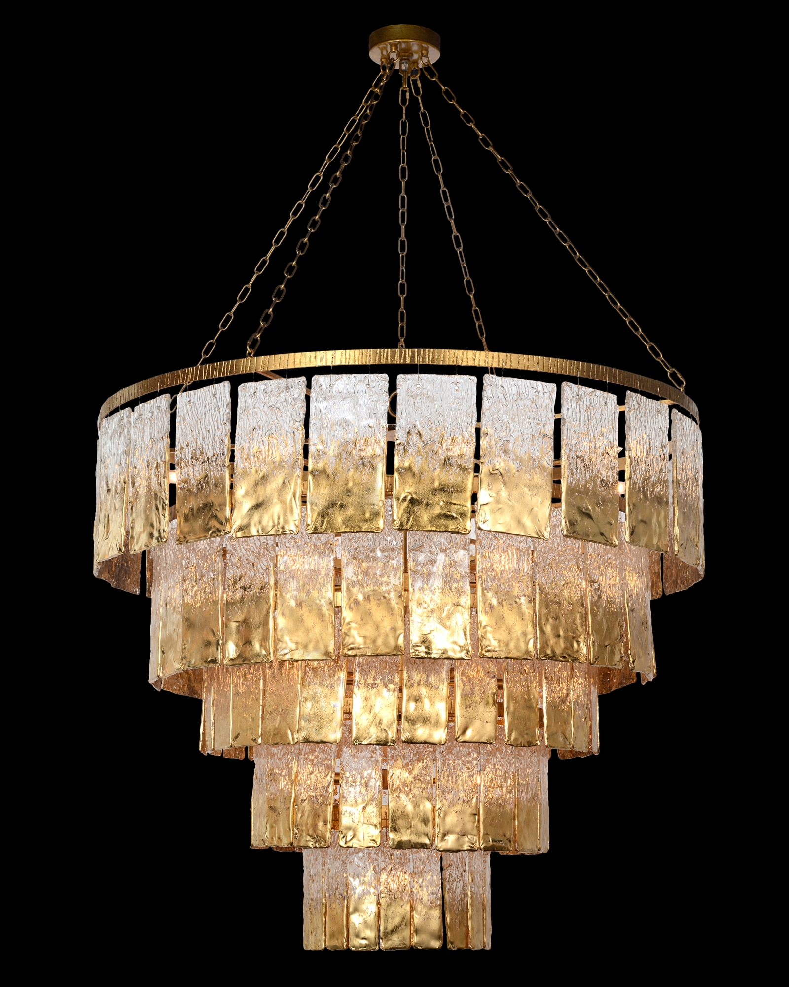 Twilight Twenty-Four-Light Slumped Glass Chandelier