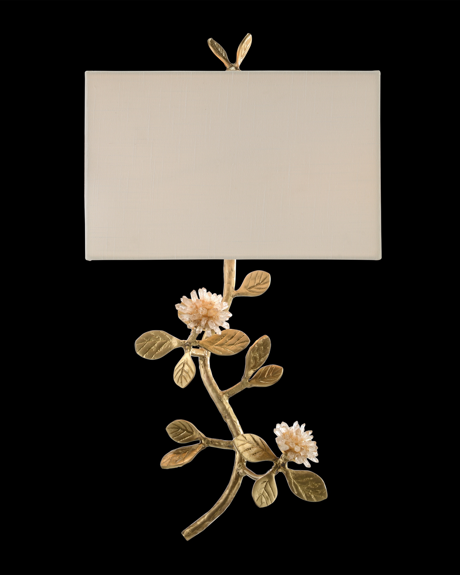 Stone, Quartz Flower Single-Light Wall Sconce