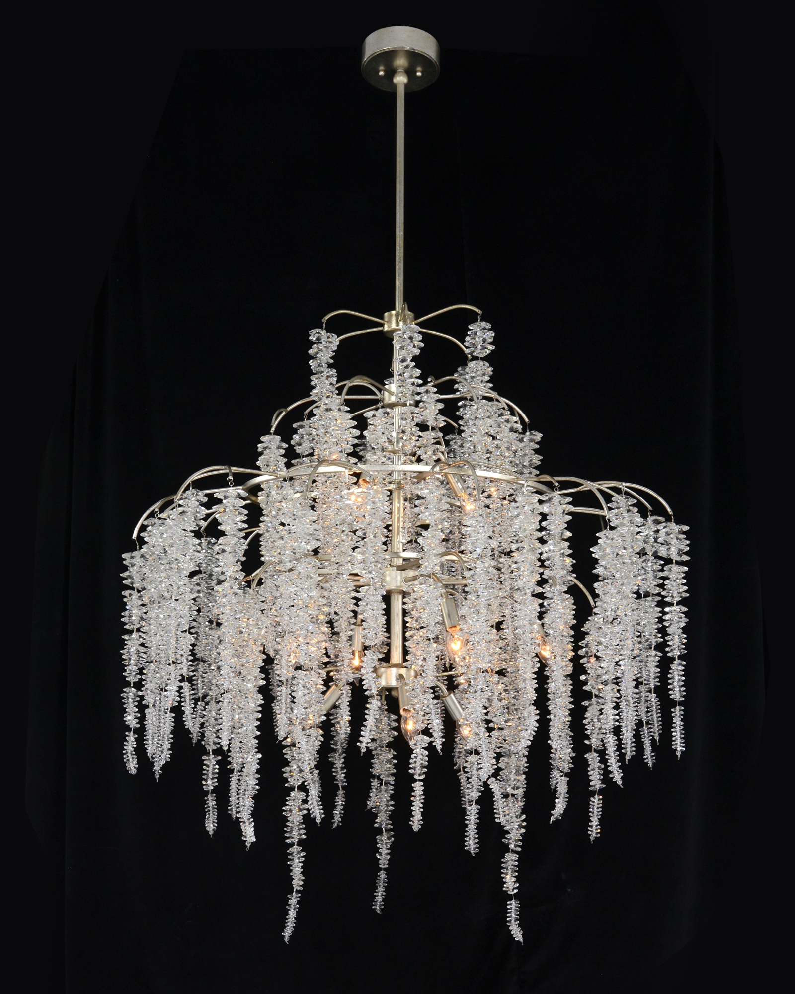 Cascading Crystal Twelve-Light Chandelier