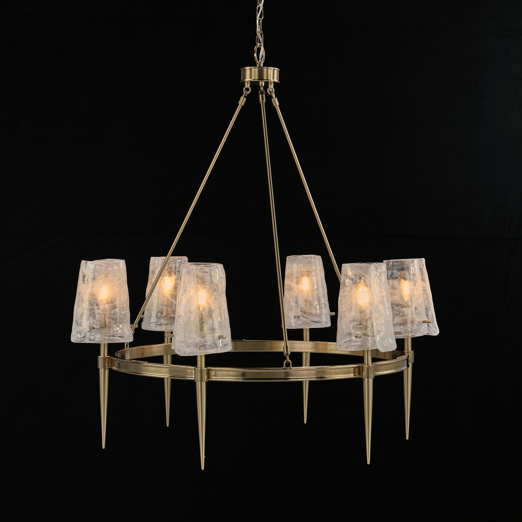 Coffee Bronze Torch Six-Light Chandelier