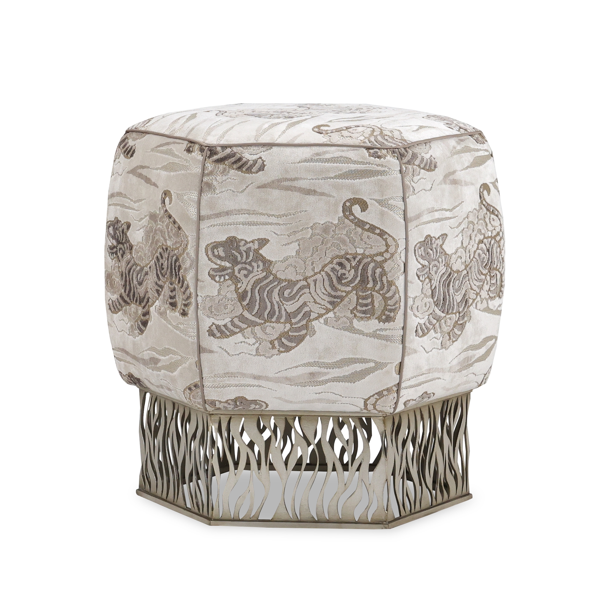 Honeycomb Ottoman, Silver - 5022