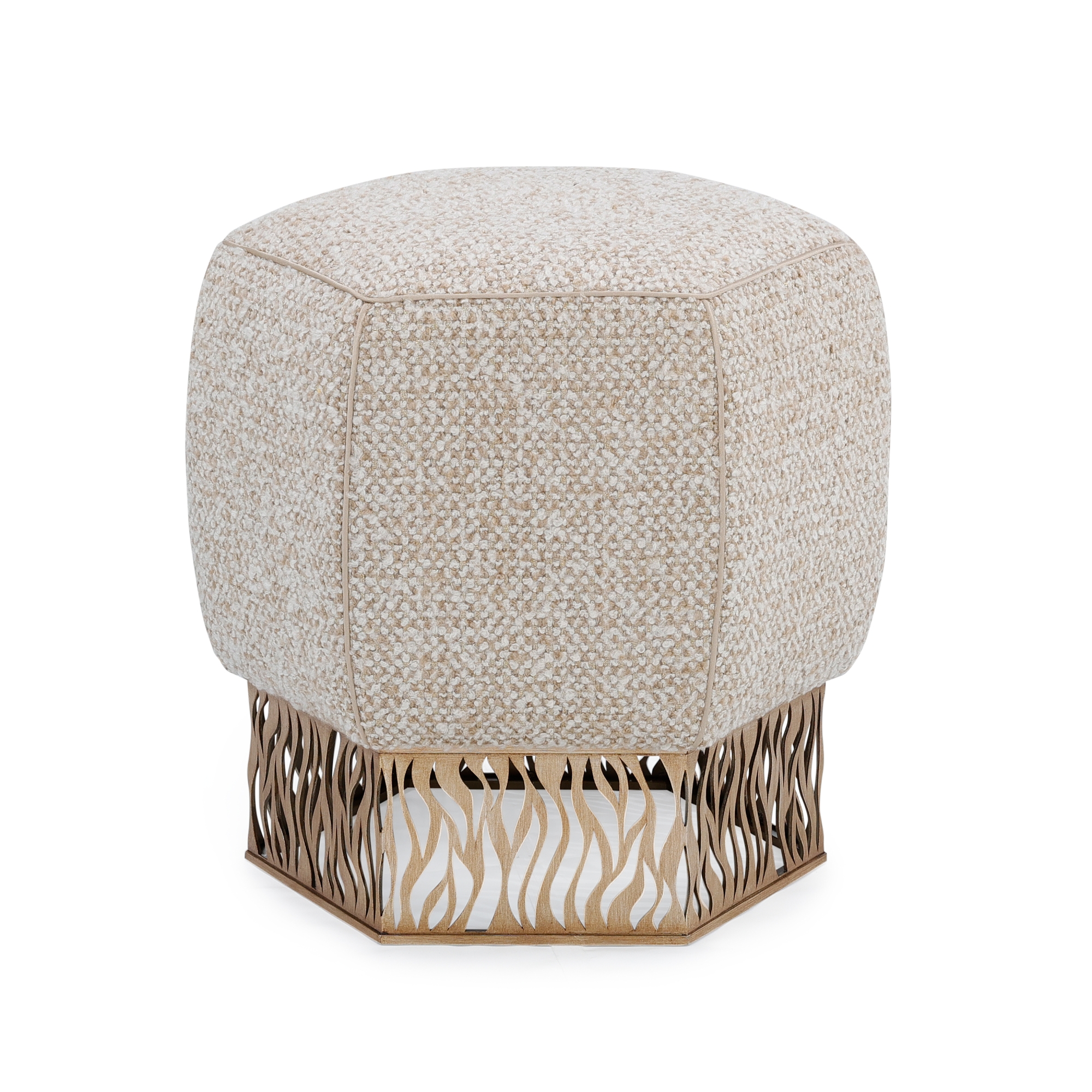 Honeycomb Ottoman, Gold