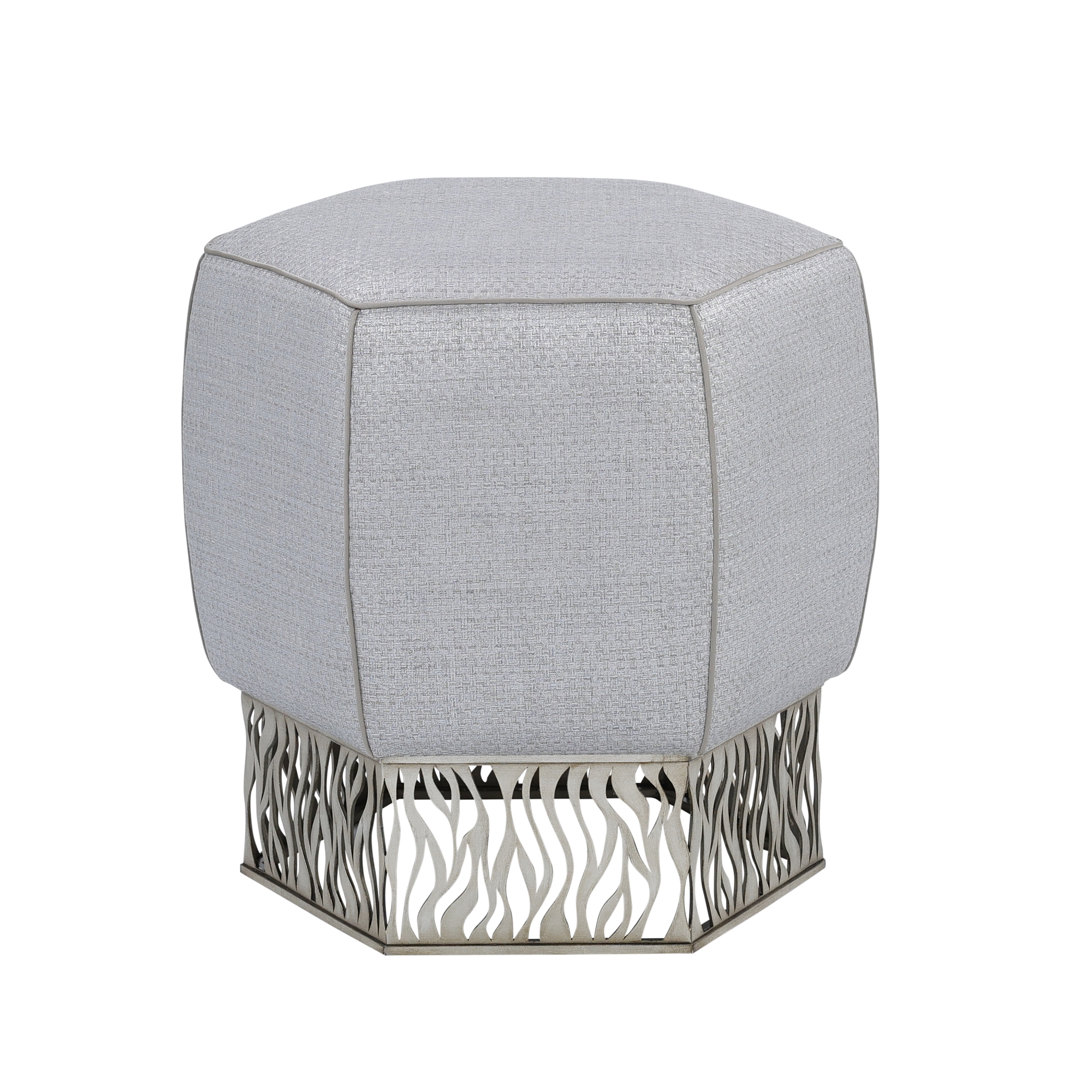 Honeycomb Ottoman, Silver