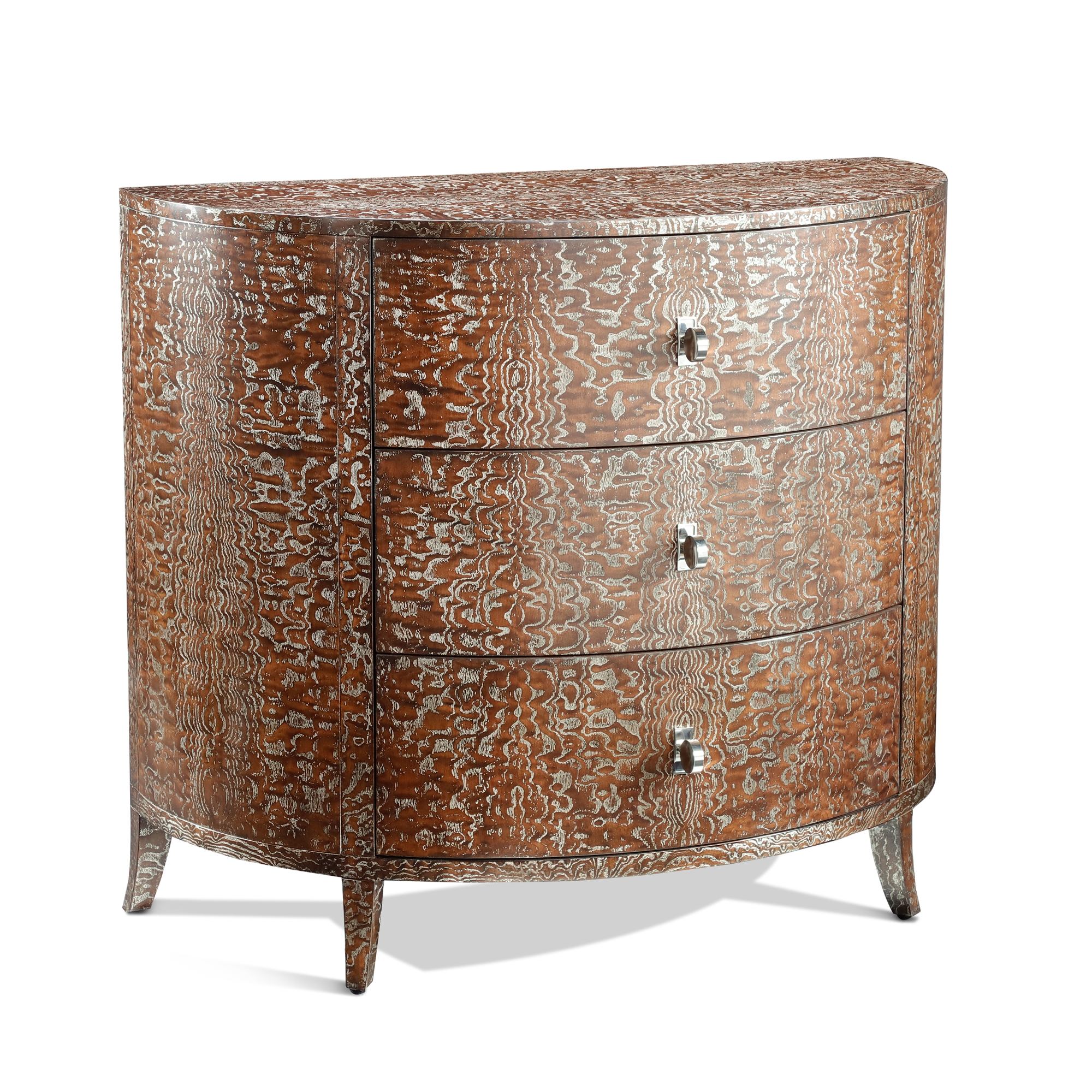 Sylvestre Three-Drawer Demilune, Tamo Ash