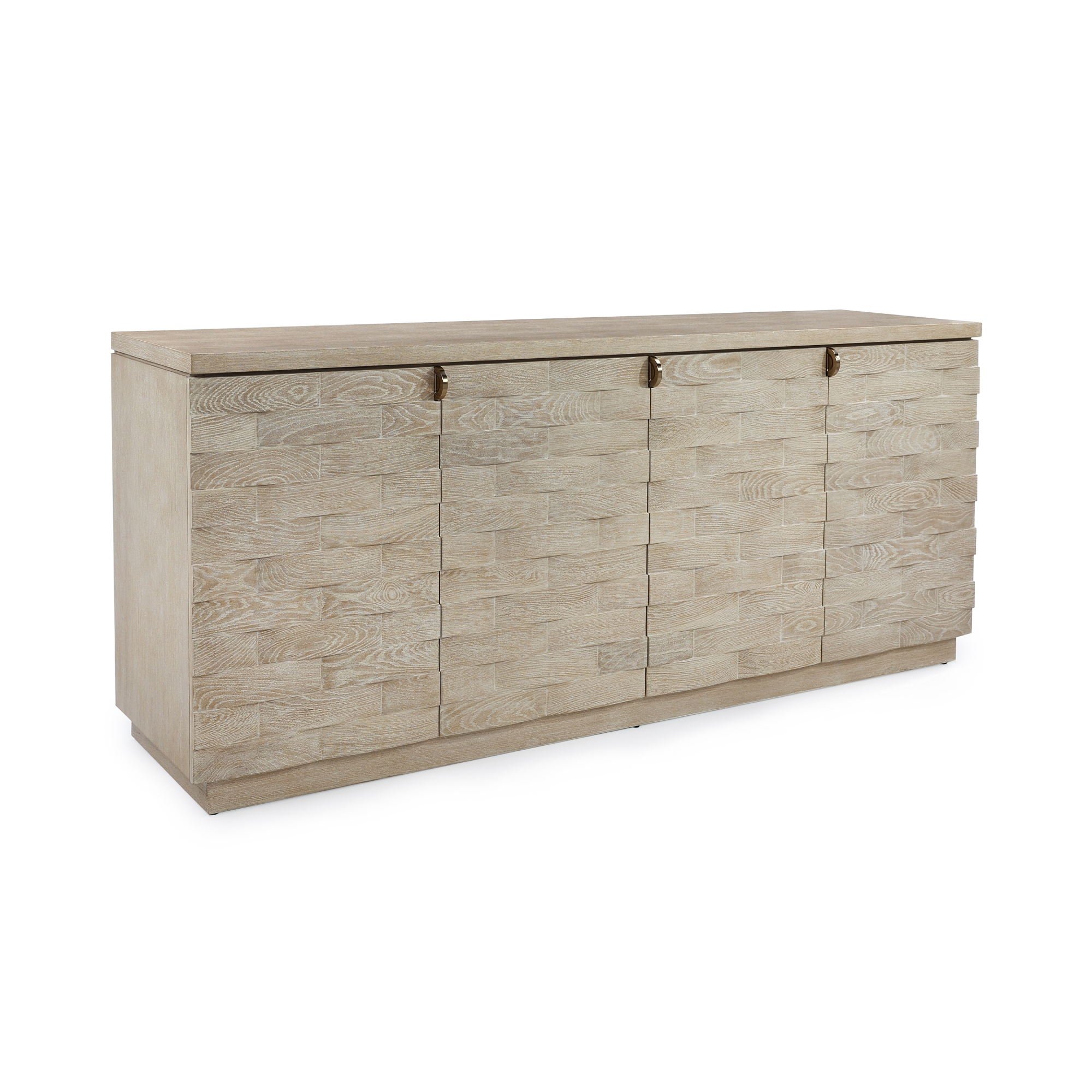 Tessere Four-Door Credenza, Limed