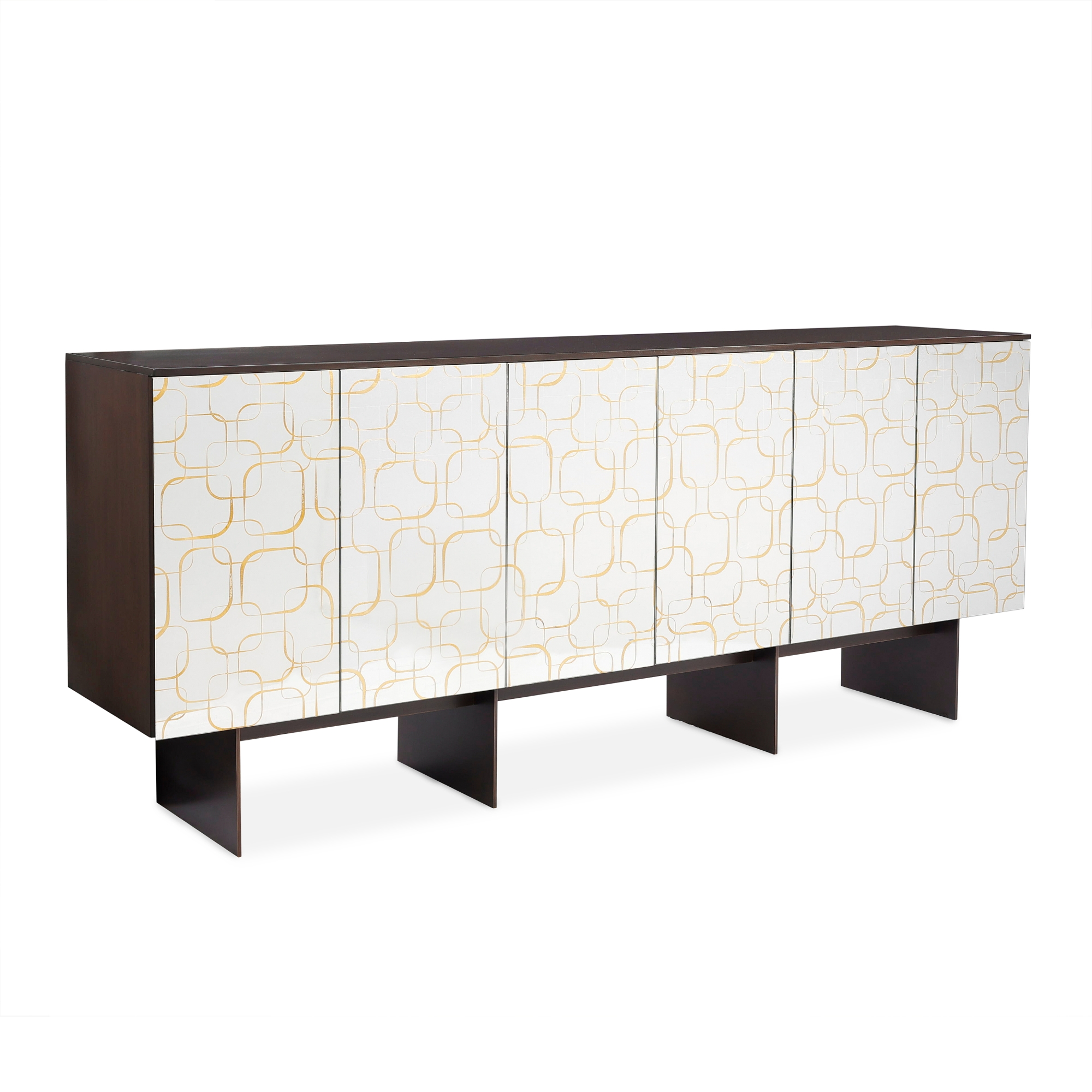 Plaza Six-Door Sideboard, Silver