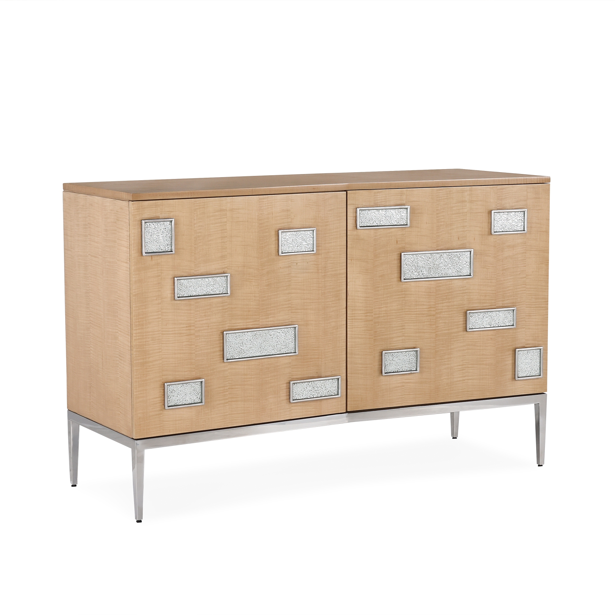 Tetra Two-Door Credenza, Silver