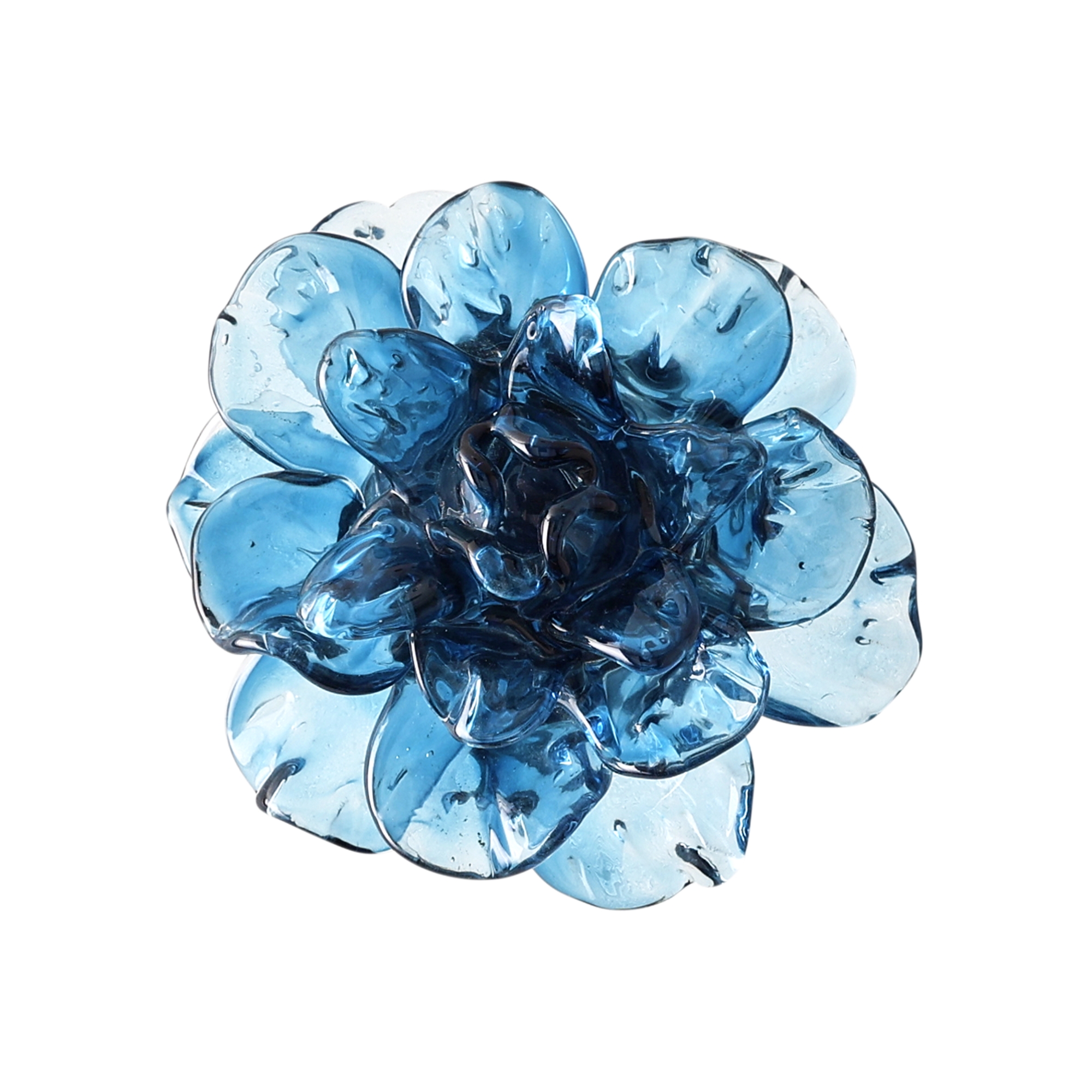 Cerulean Glass Flower Wall Art