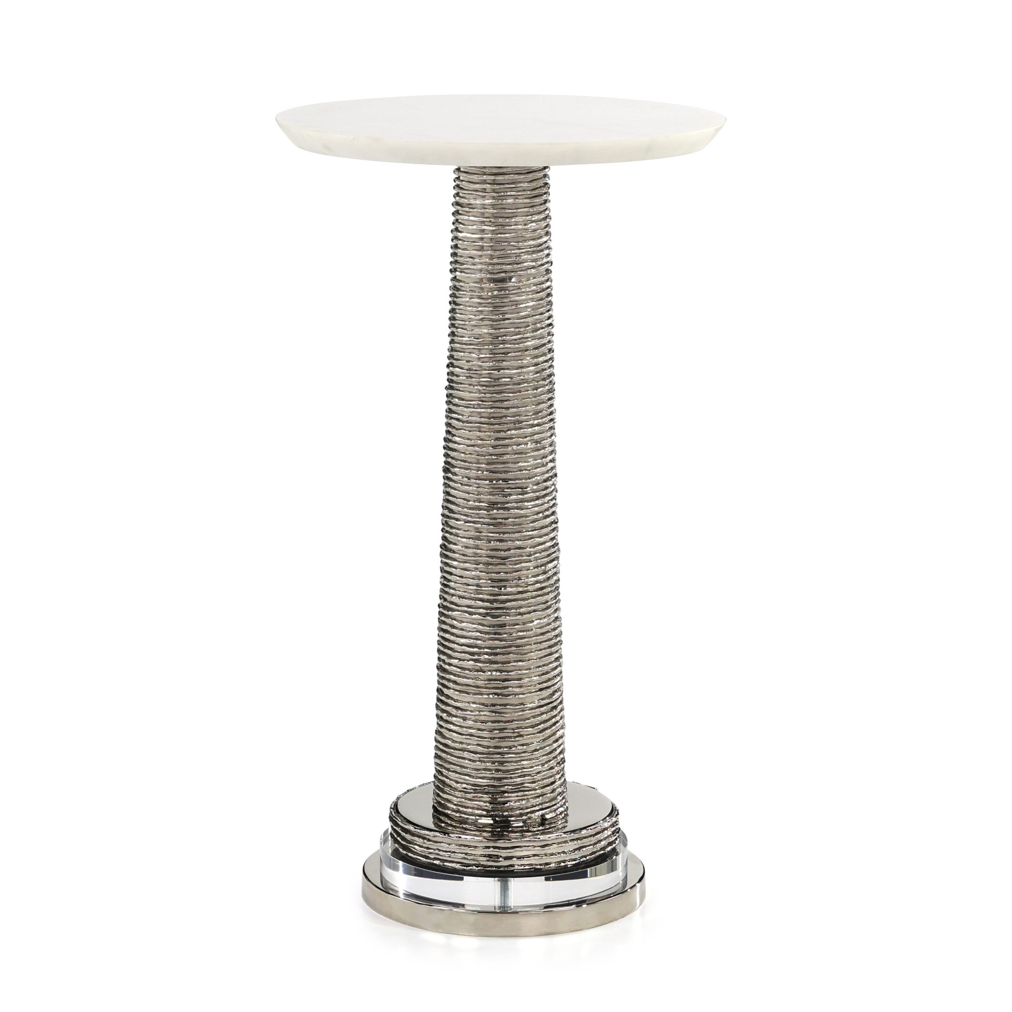 Ringed Martini Table, Nickel