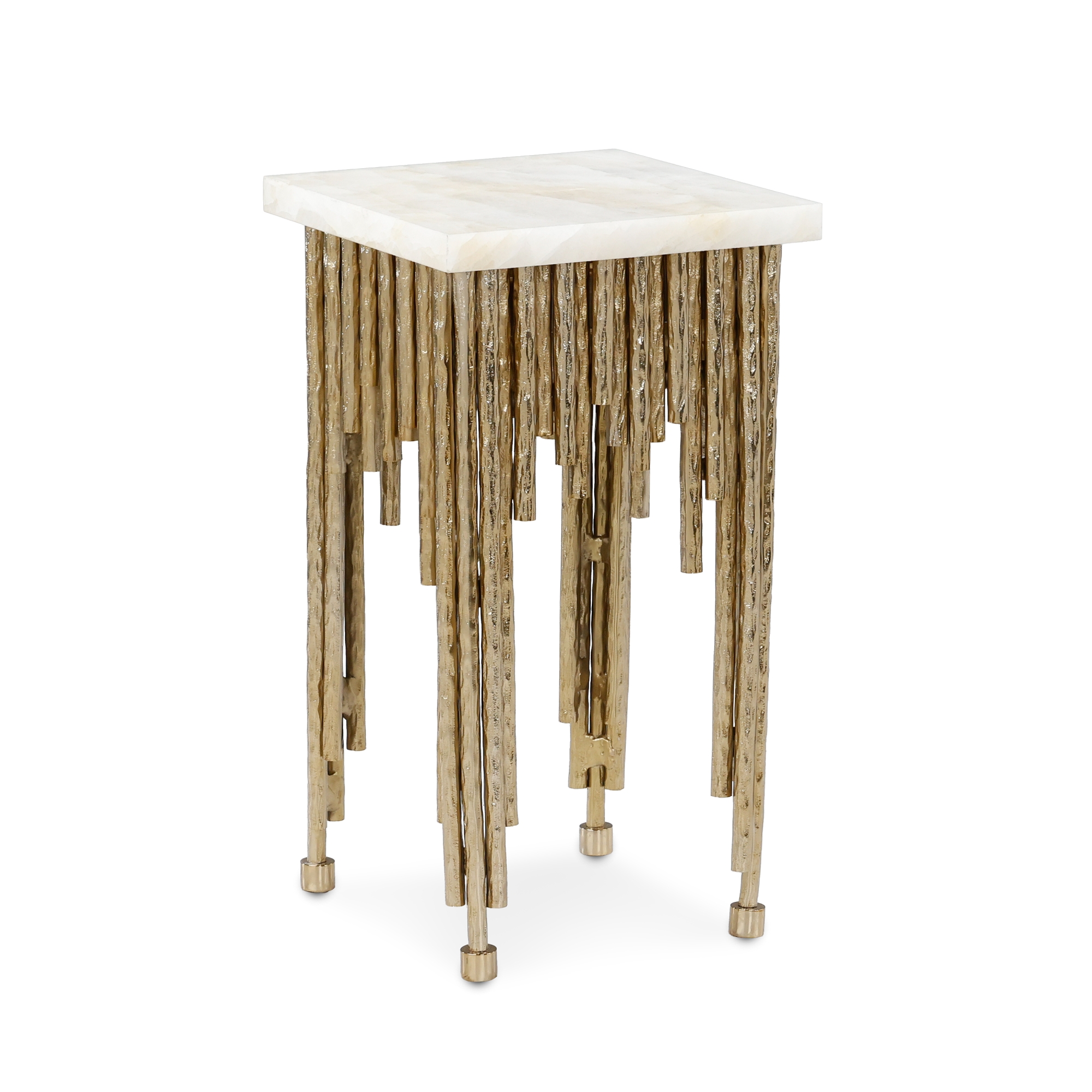 Channel Side Table, Gold