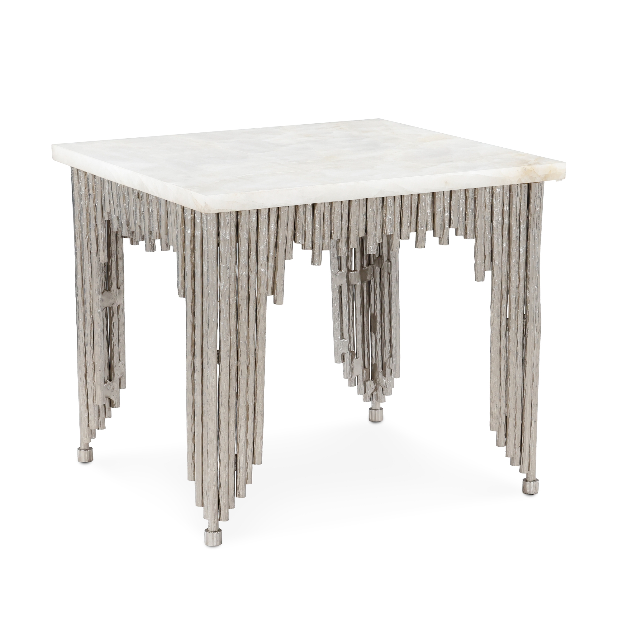 Channel End Table, Silver