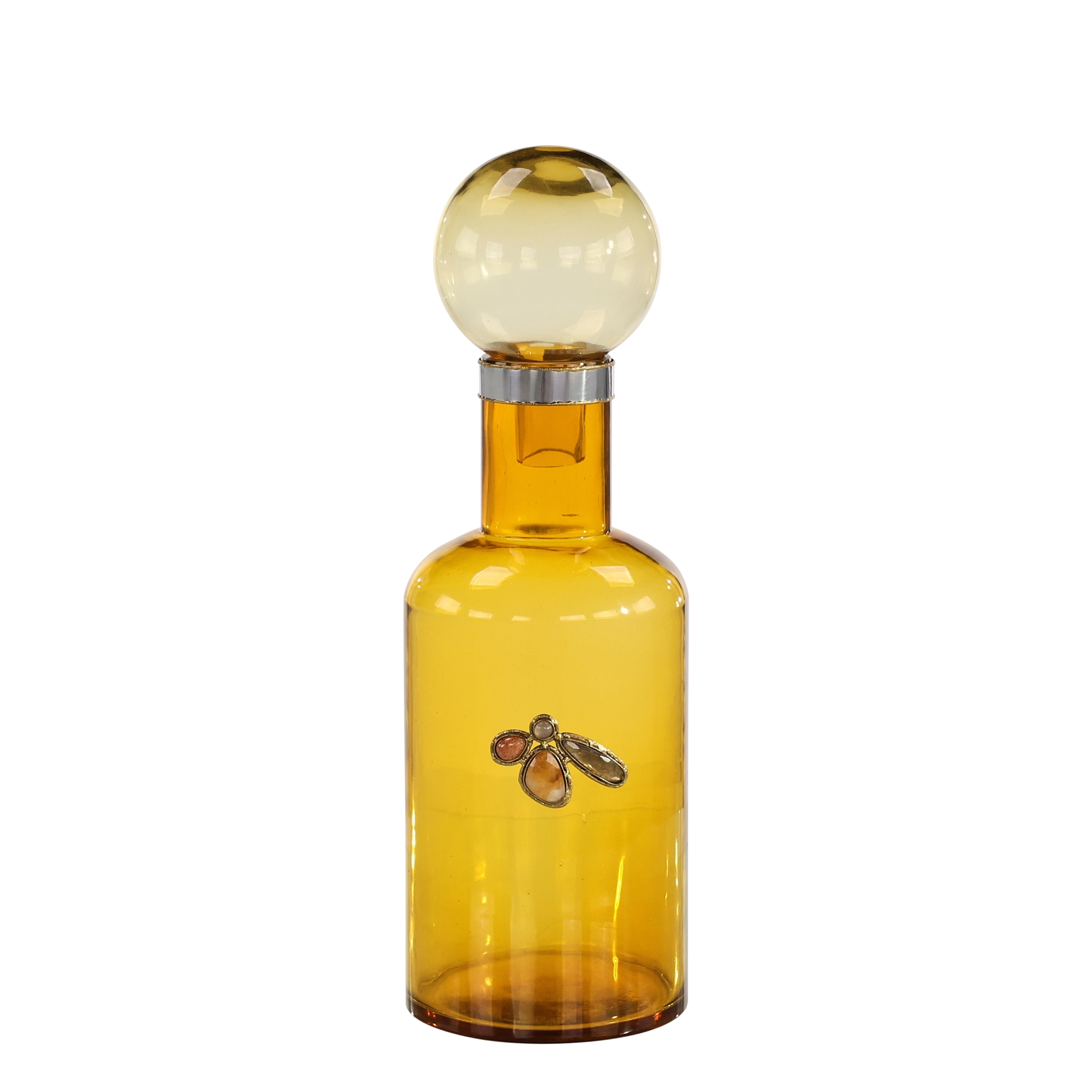 Embellished Amber Bottle