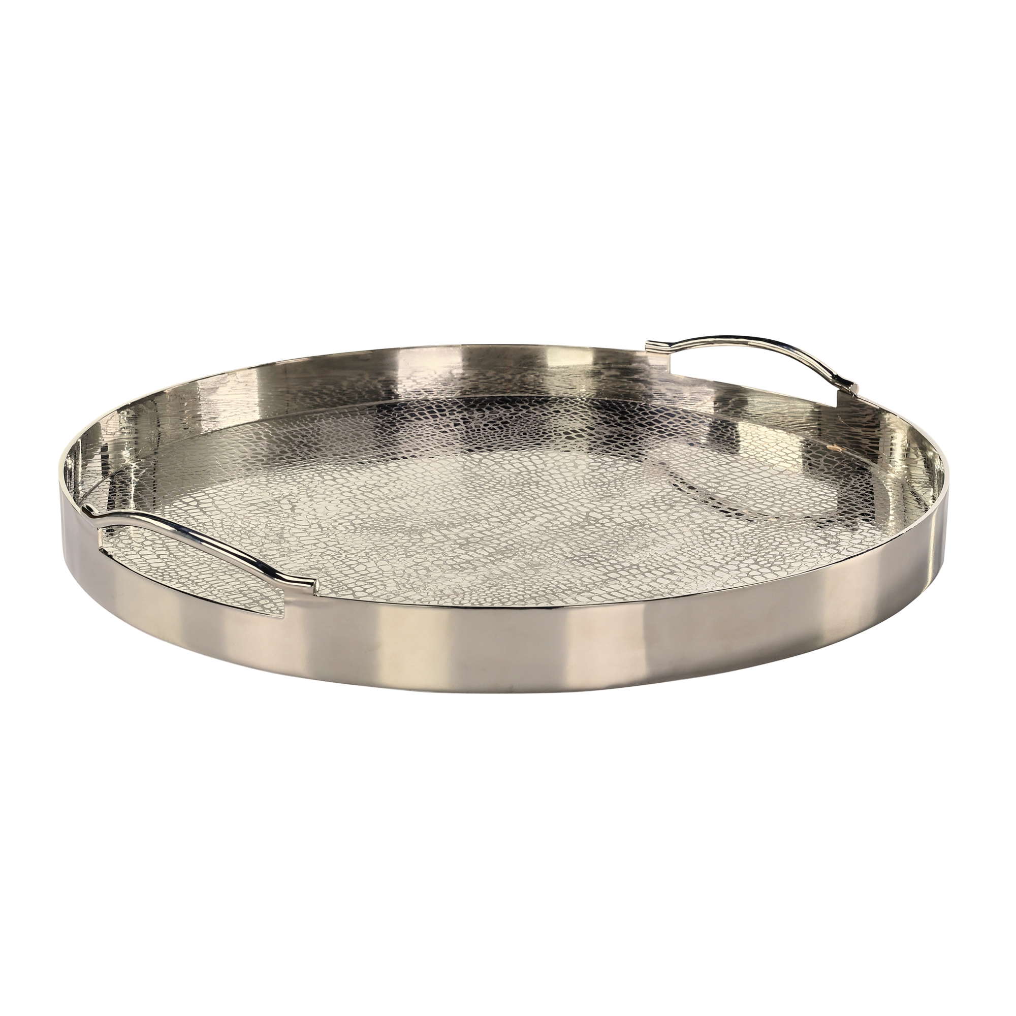 Silver Serpent Tray, Large Round