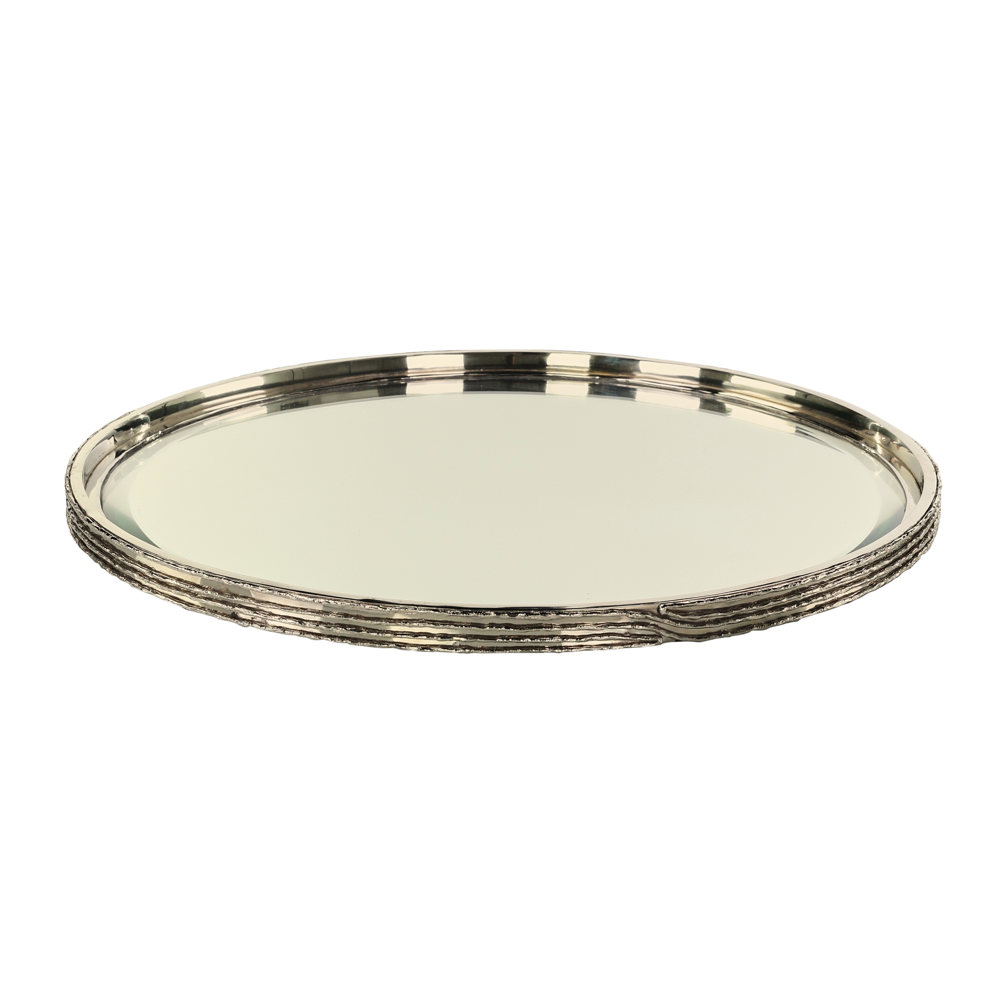 Ringed Tray, Large Nickel