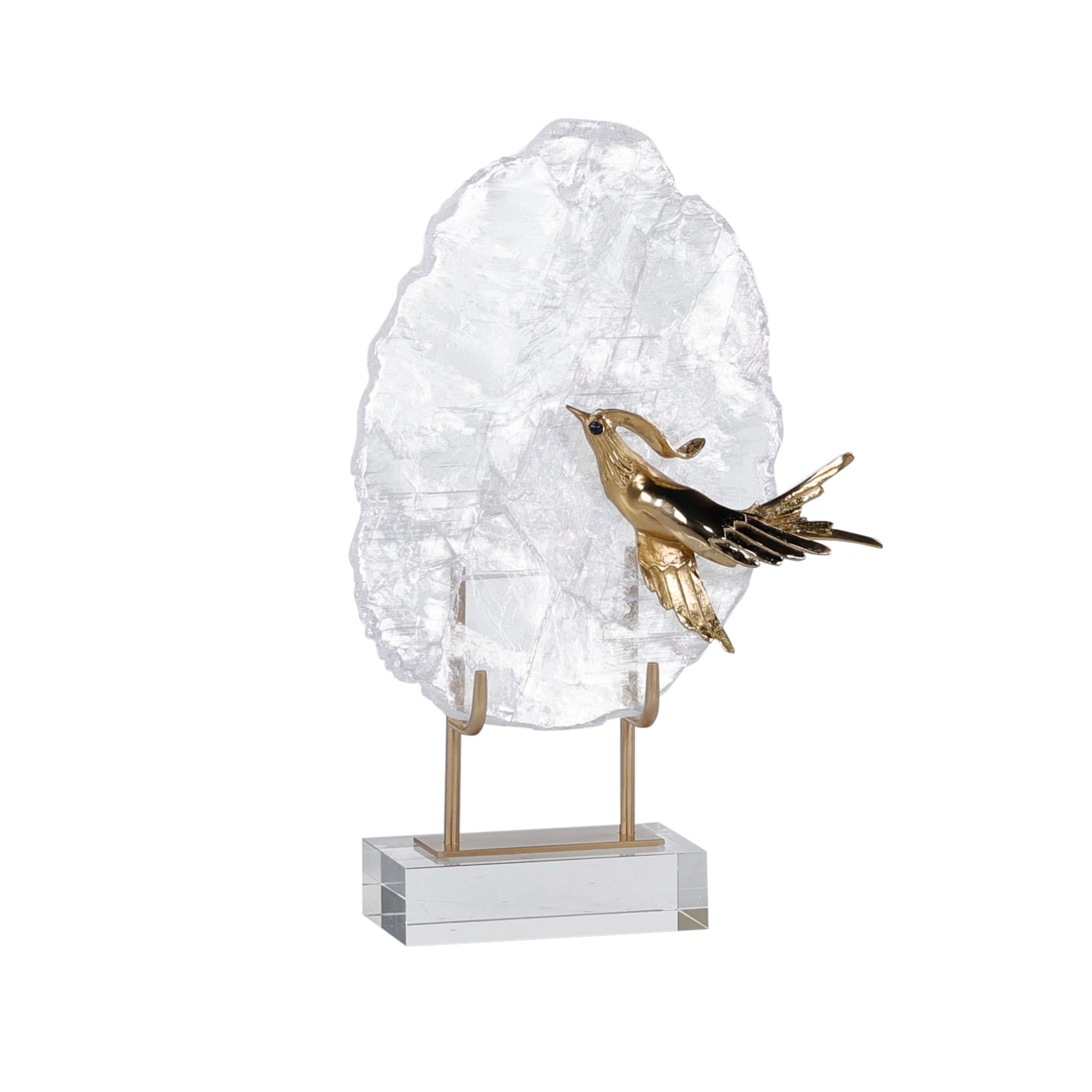 Elegant Bird Sculpture on Selenite II