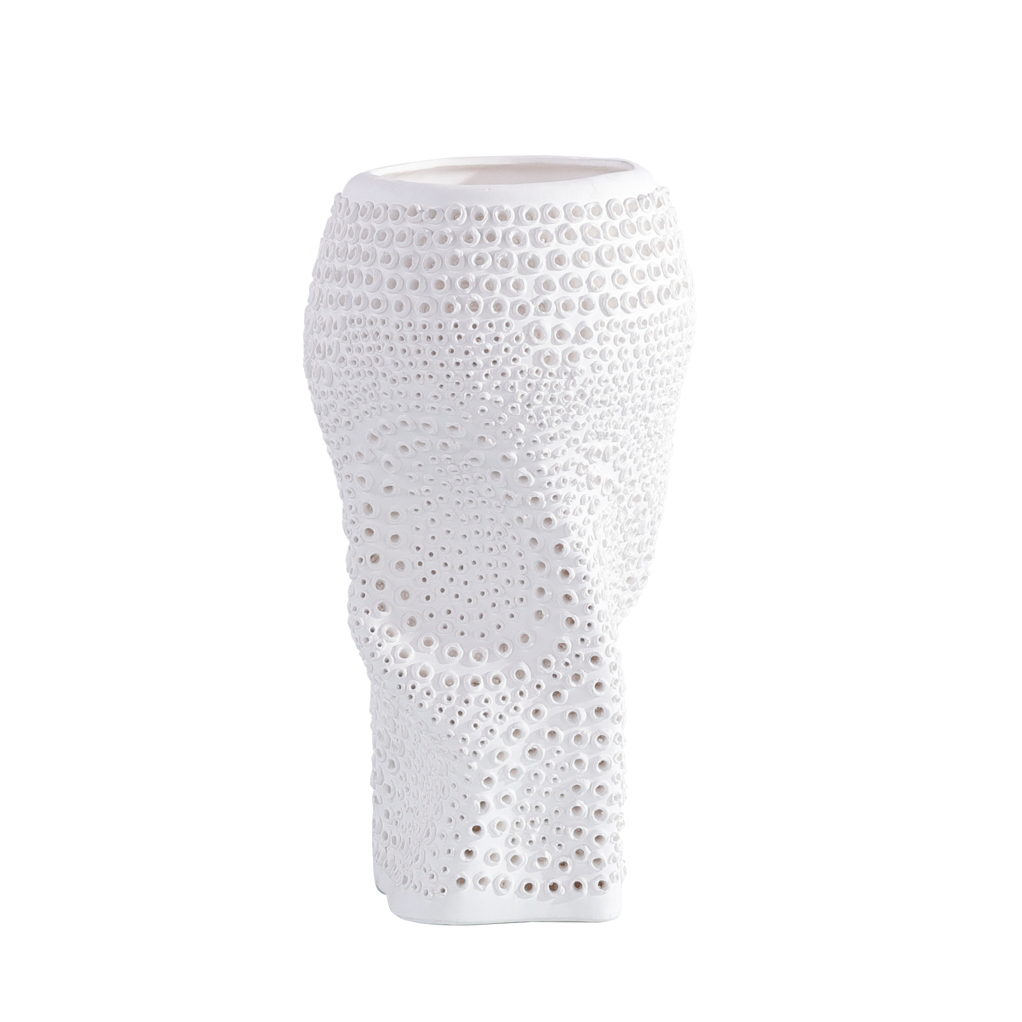 Perforated Porcelain Vase, White