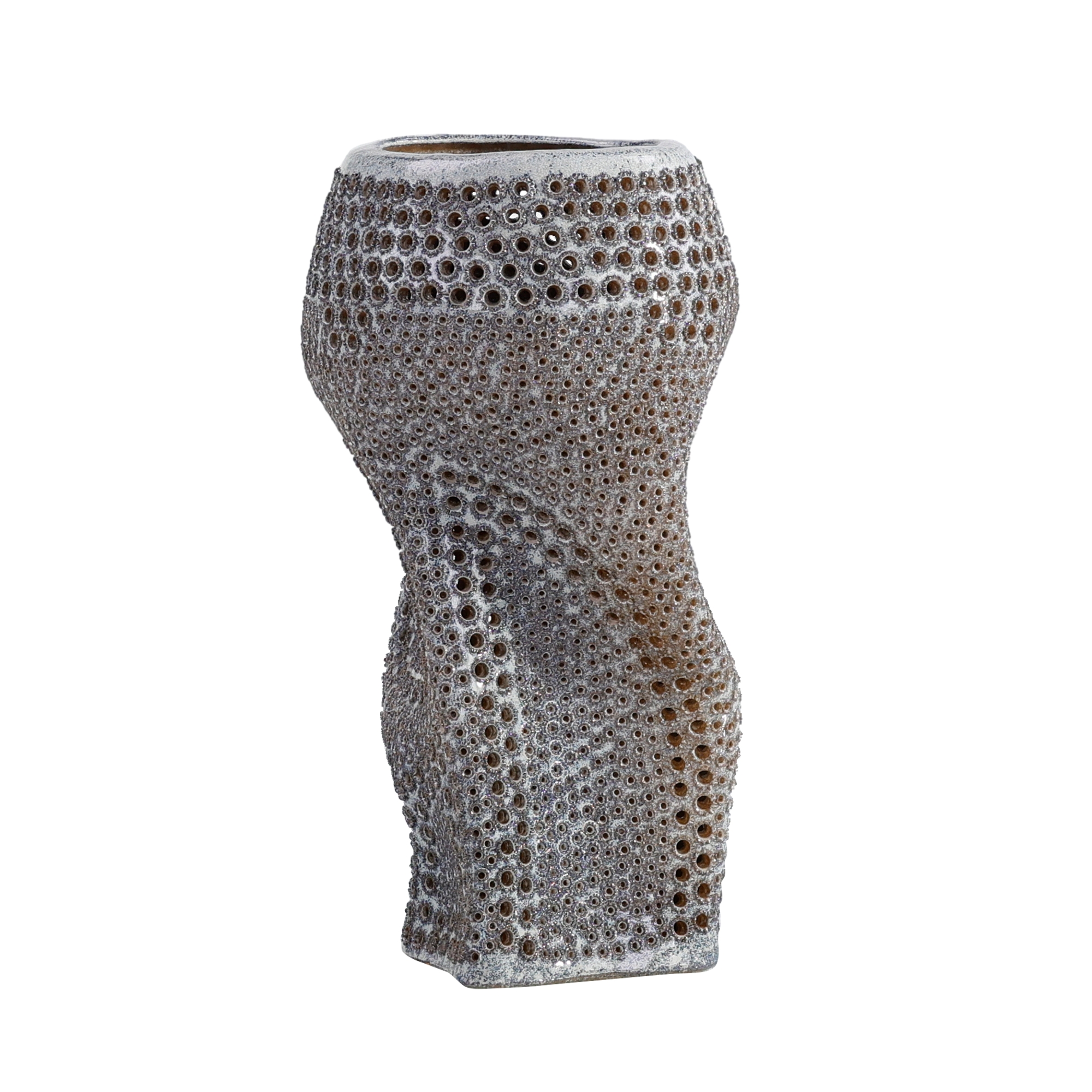 Perforated Porcelain Vase, Silver