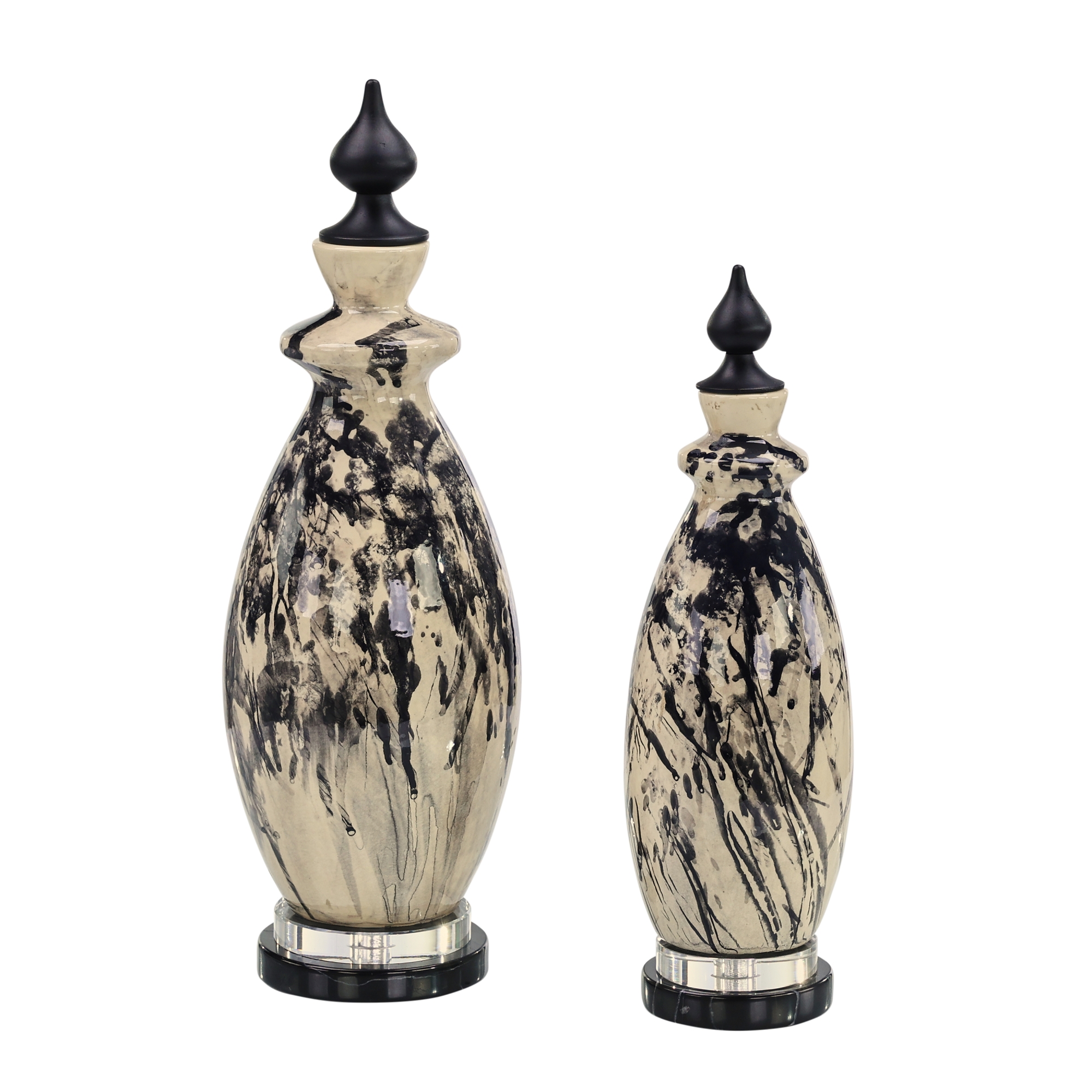 Ink Splatter Vases, Set of 2