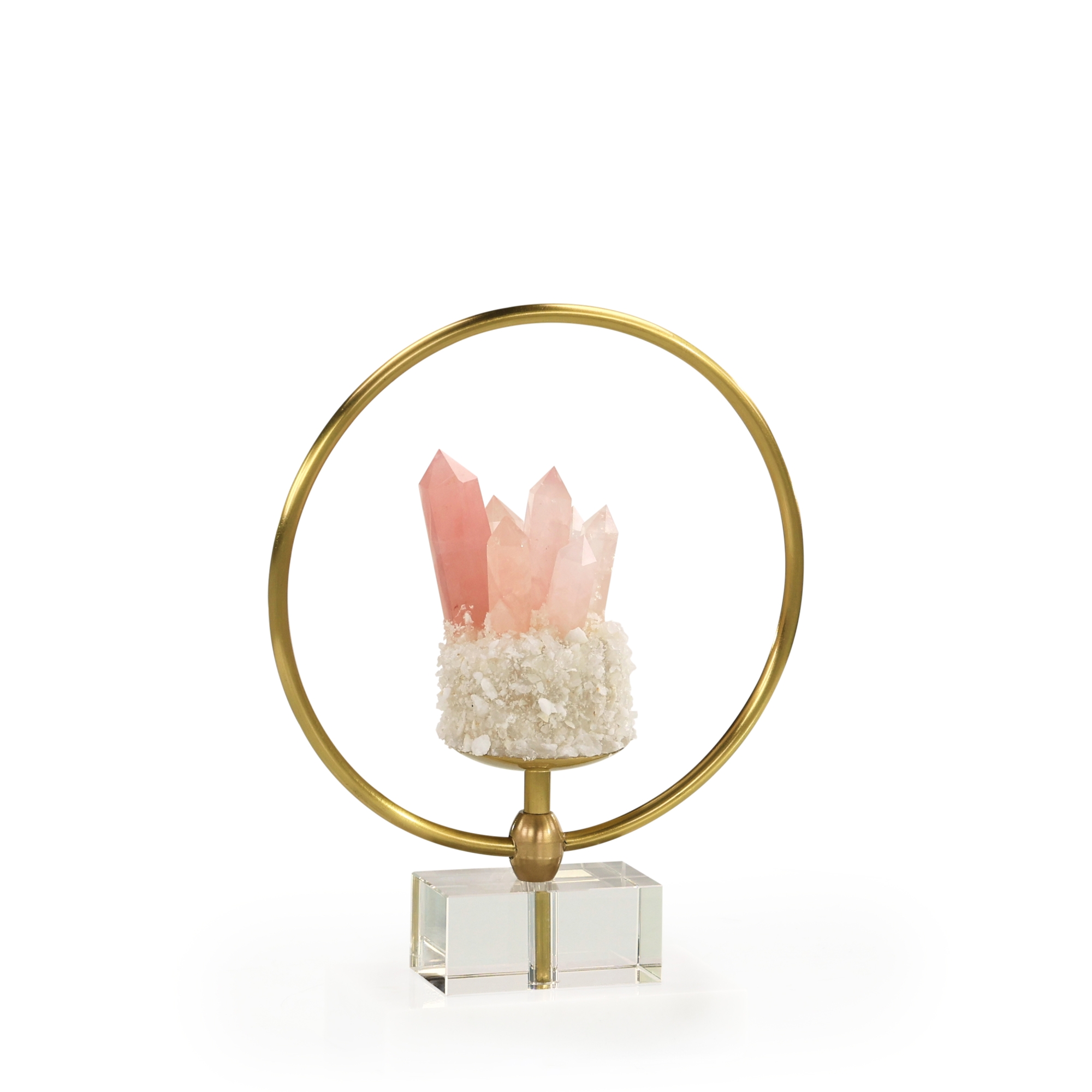 Encircled Rose Quartz Sculpture, Small