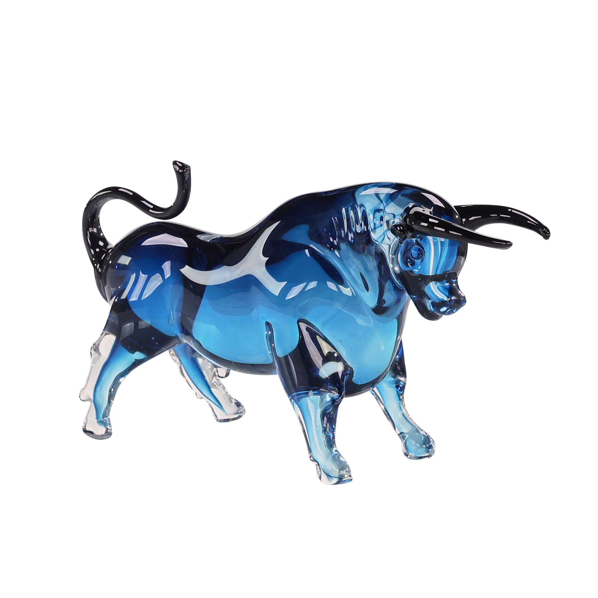 Glass Bull Sculpture