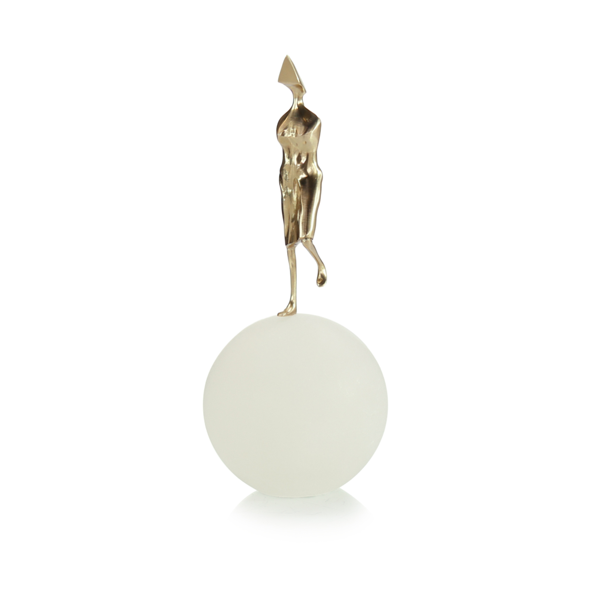 Poised Figure Sculpture on Alabaster