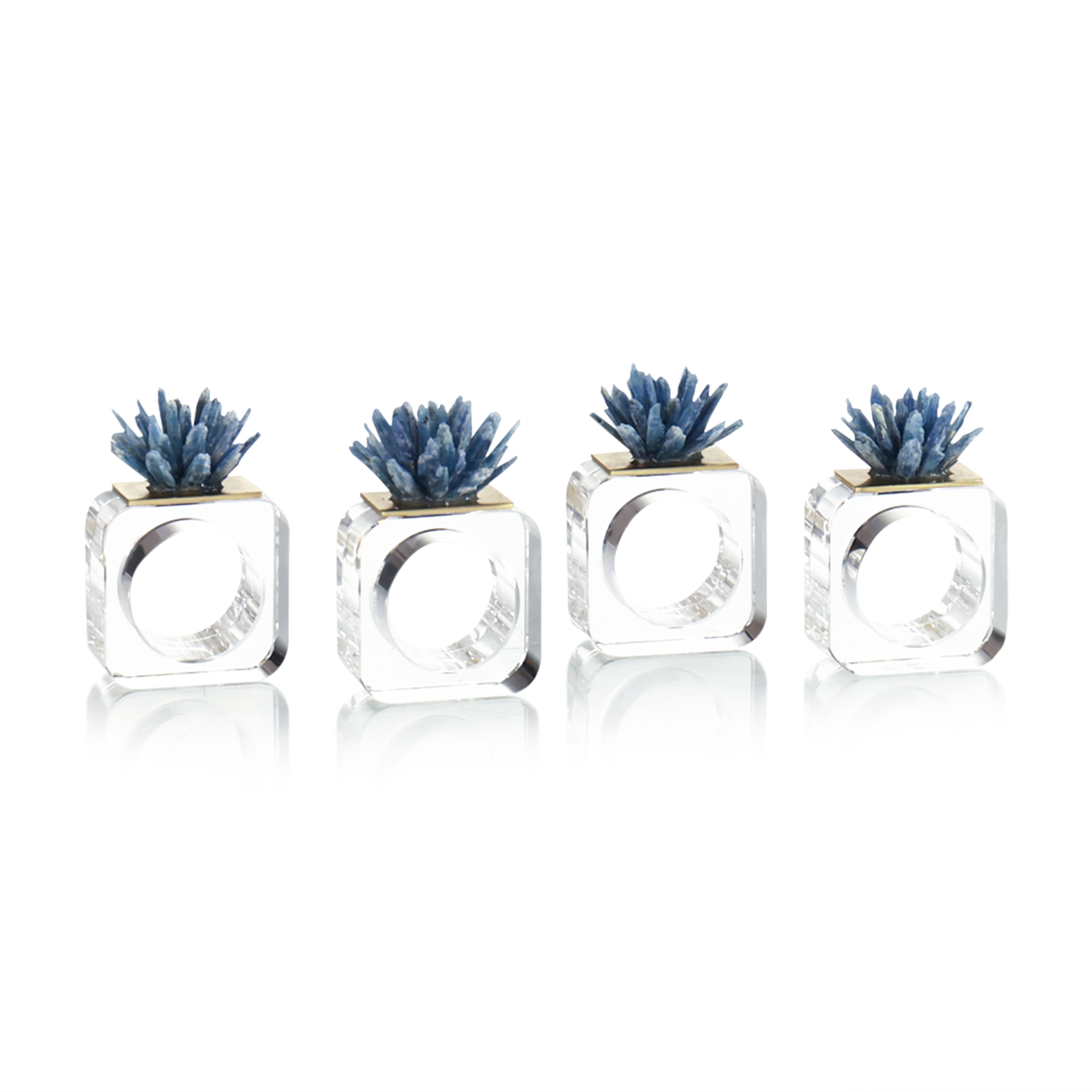Kyanite Cluster Napkin Ring, Set of 4