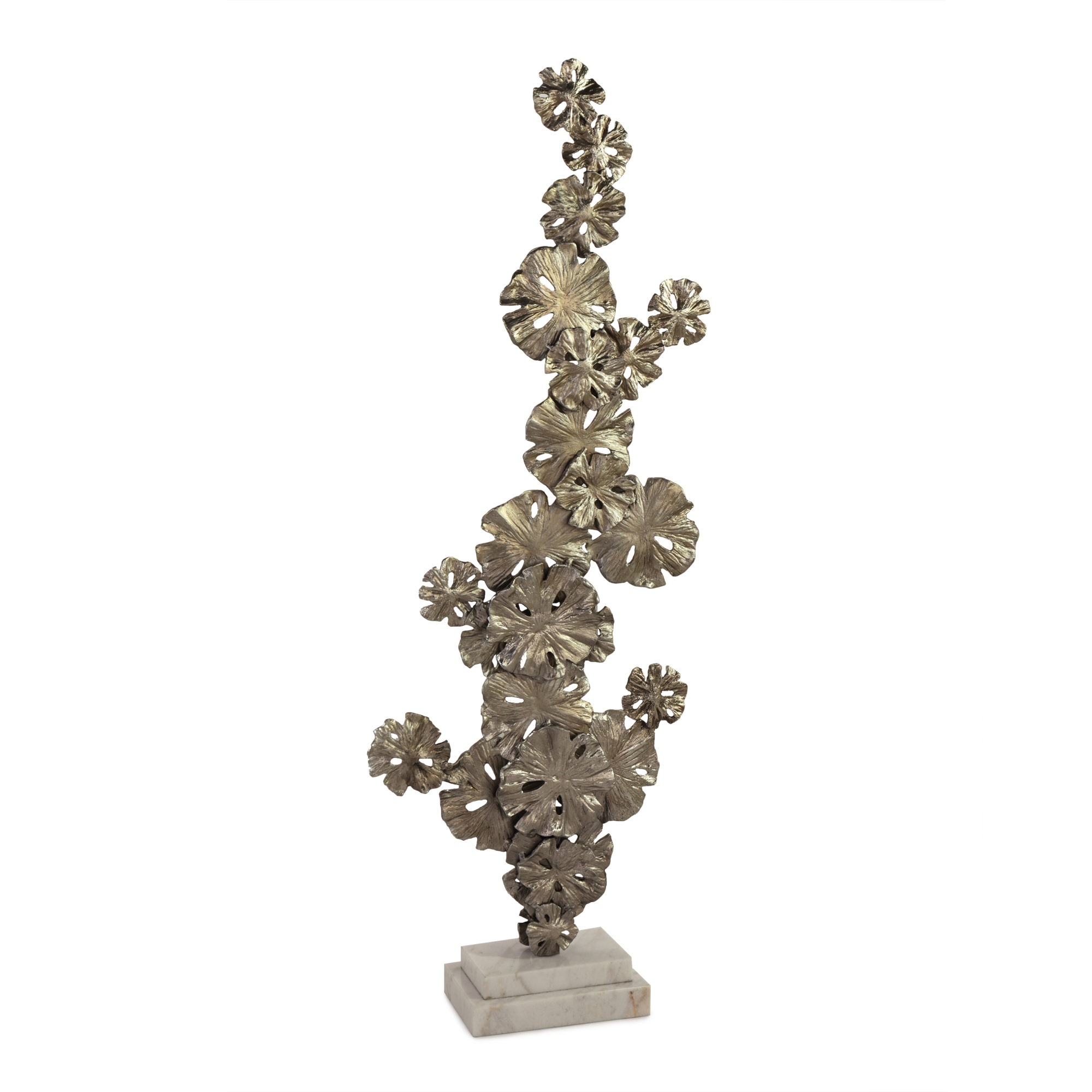 Flower Tower Sculpture on Marble, Nickel
