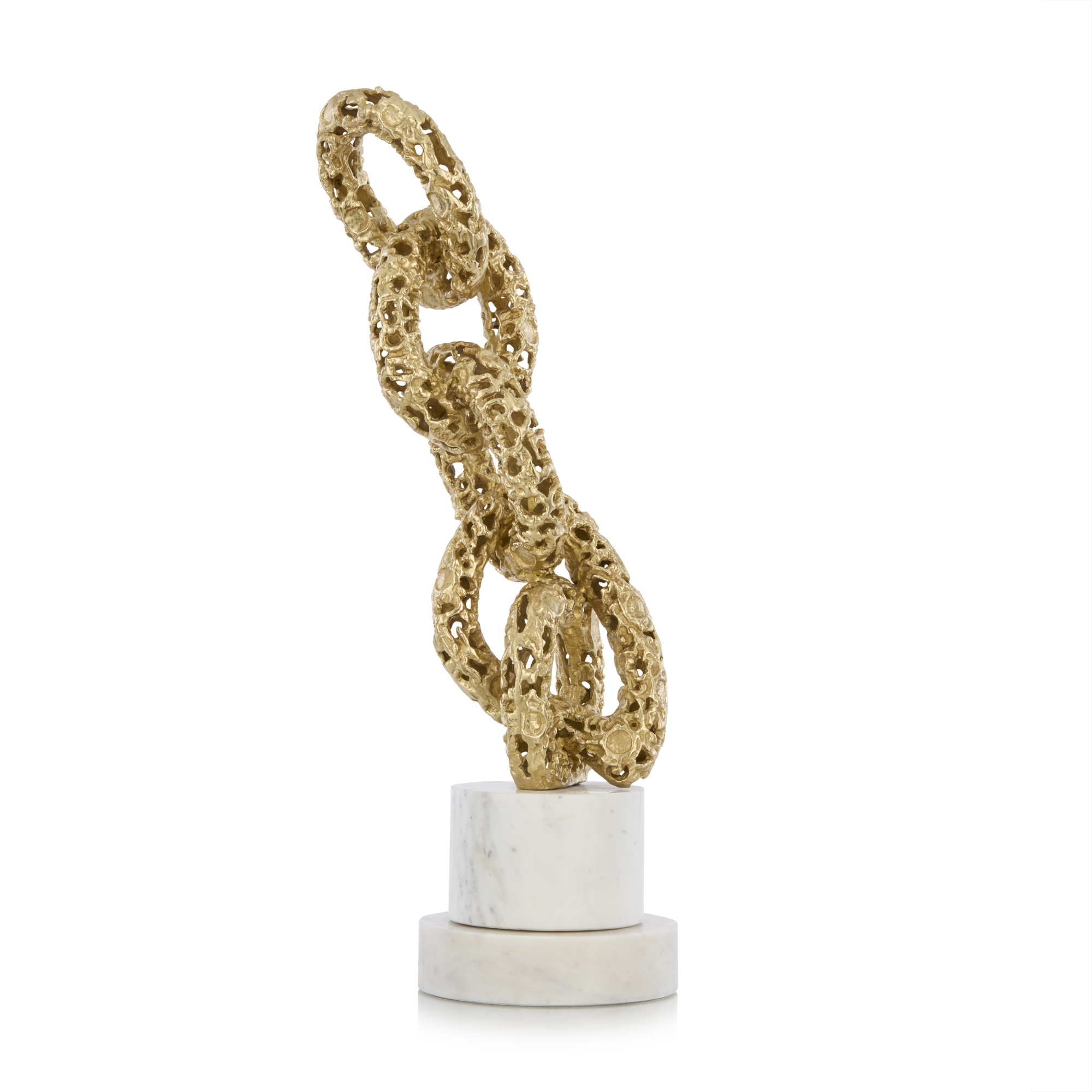Chain Link Sculpture on Marble, Small