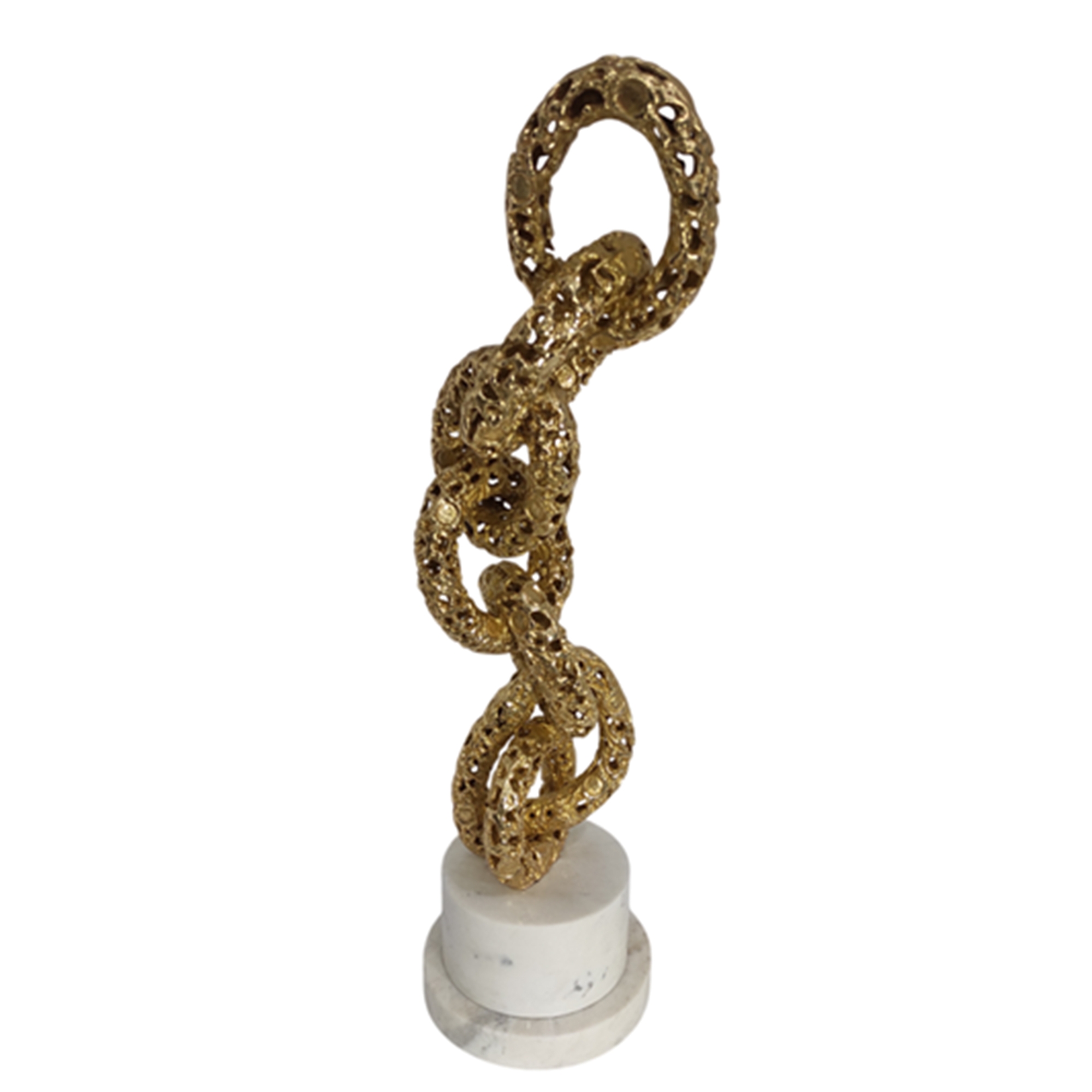 Chain Link Sculpture on Marble, Large