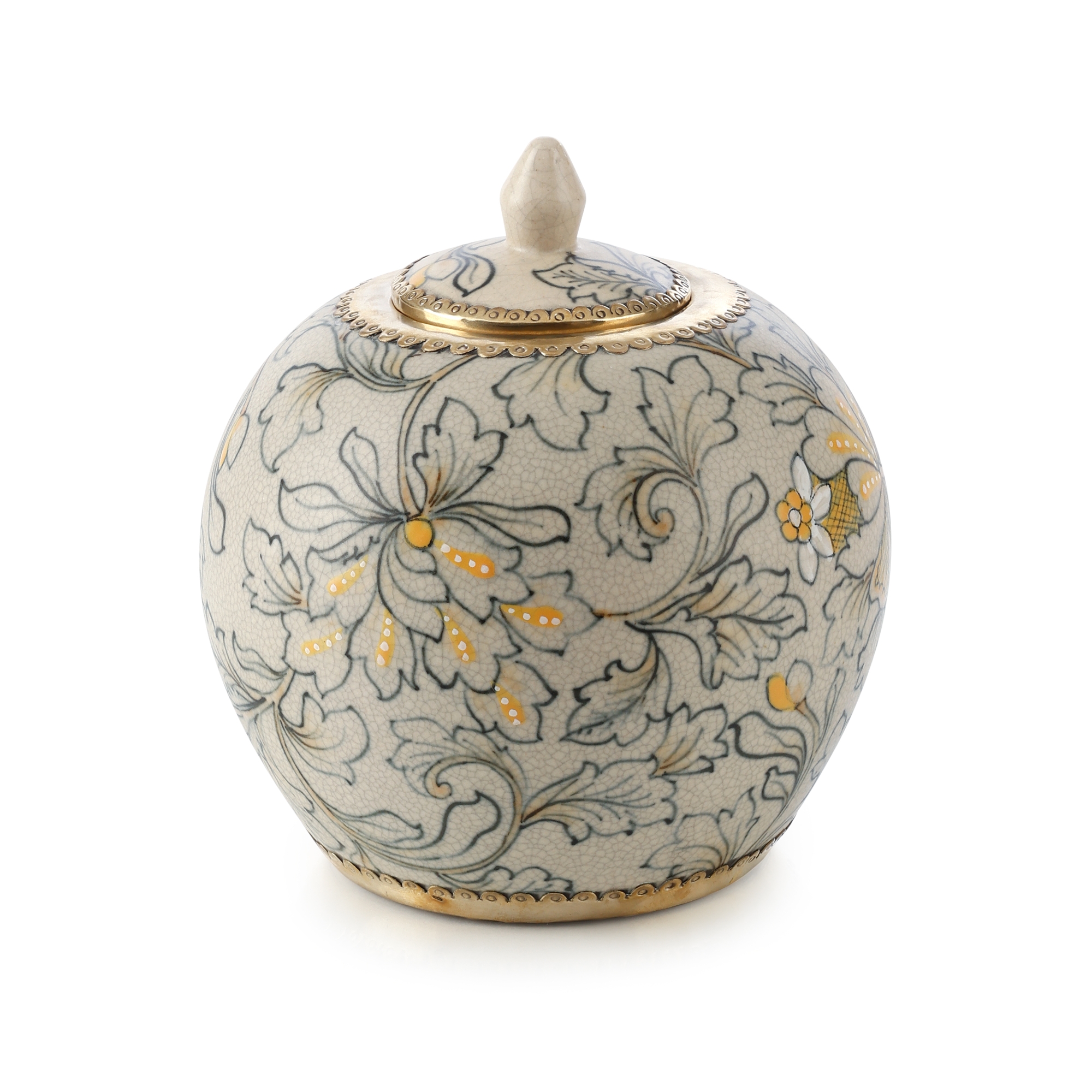 Lidded Foliage Jar, Small