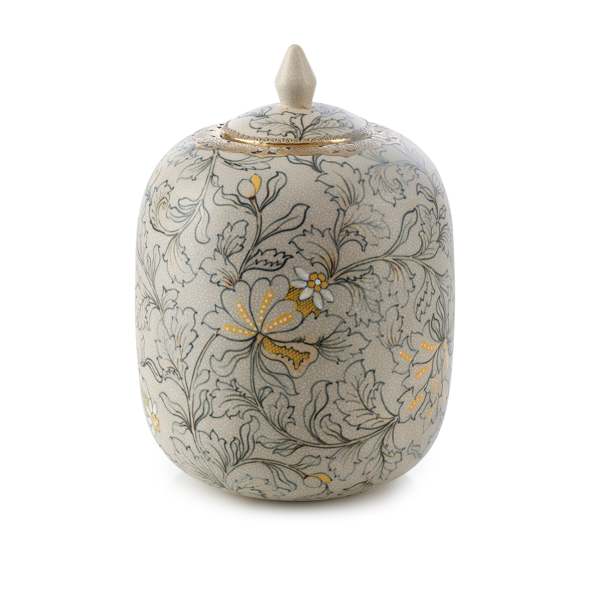 Lidded Foliage Jar, Large