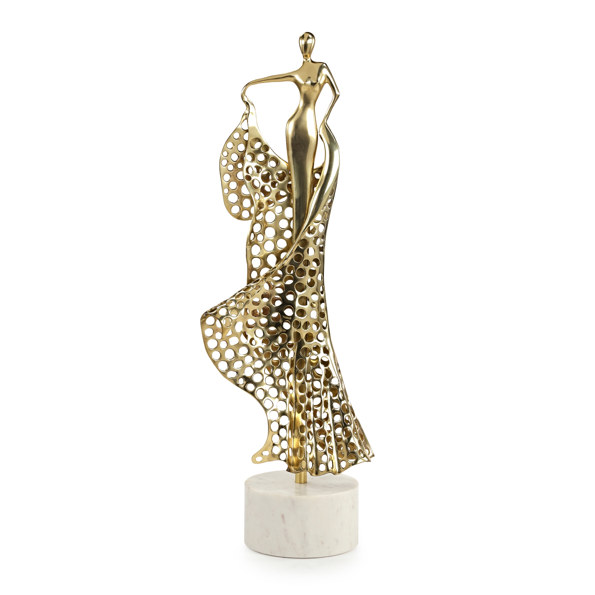 Evangelina Sculpture on Marble, Brass