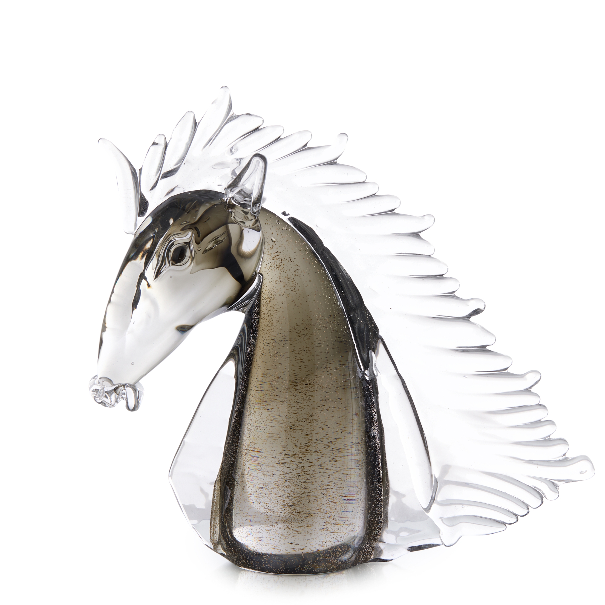 Glass Horse Head Sculpture