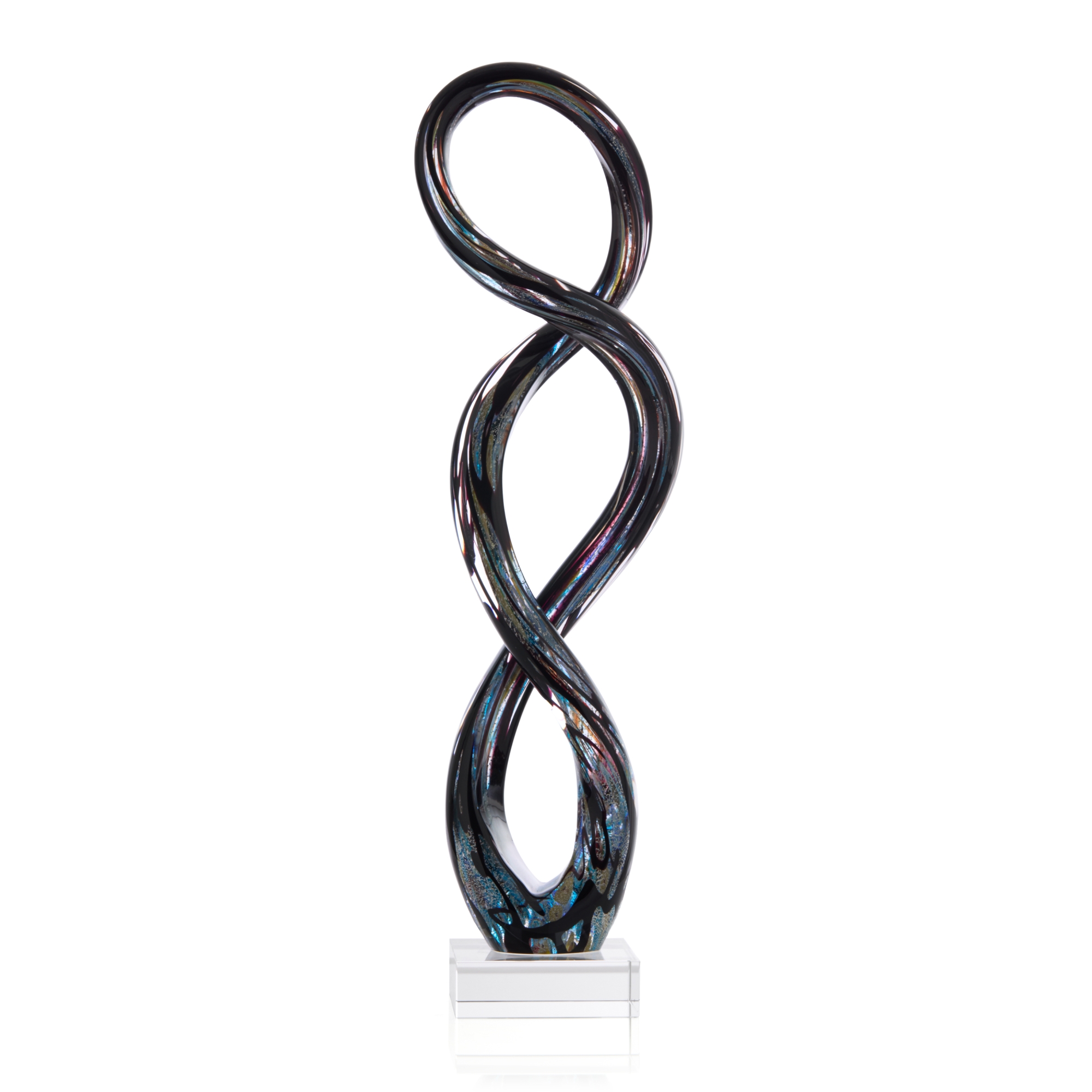 Whirling Loop Sculpture on Crystal