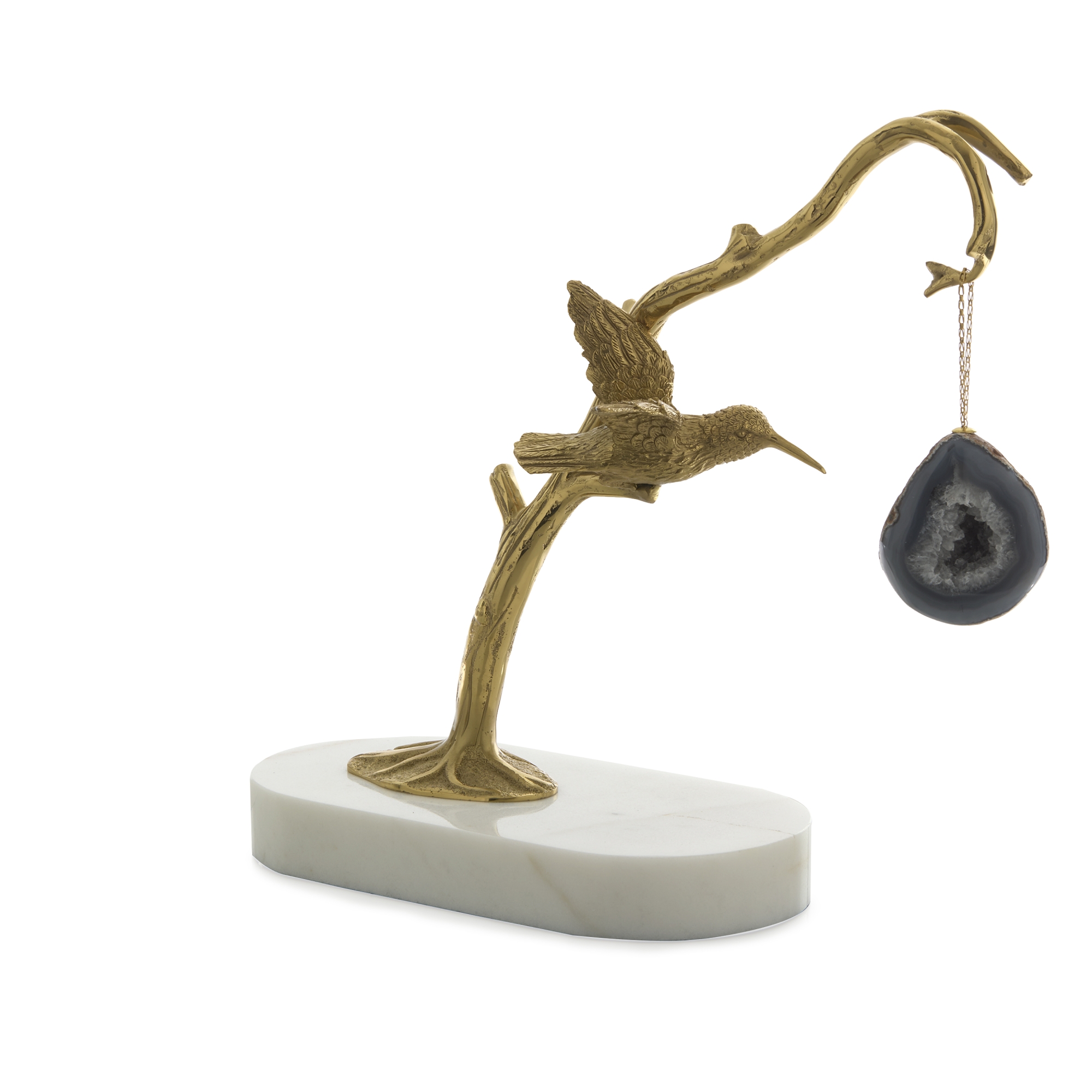 Brass Sapling Sculpture on Marble