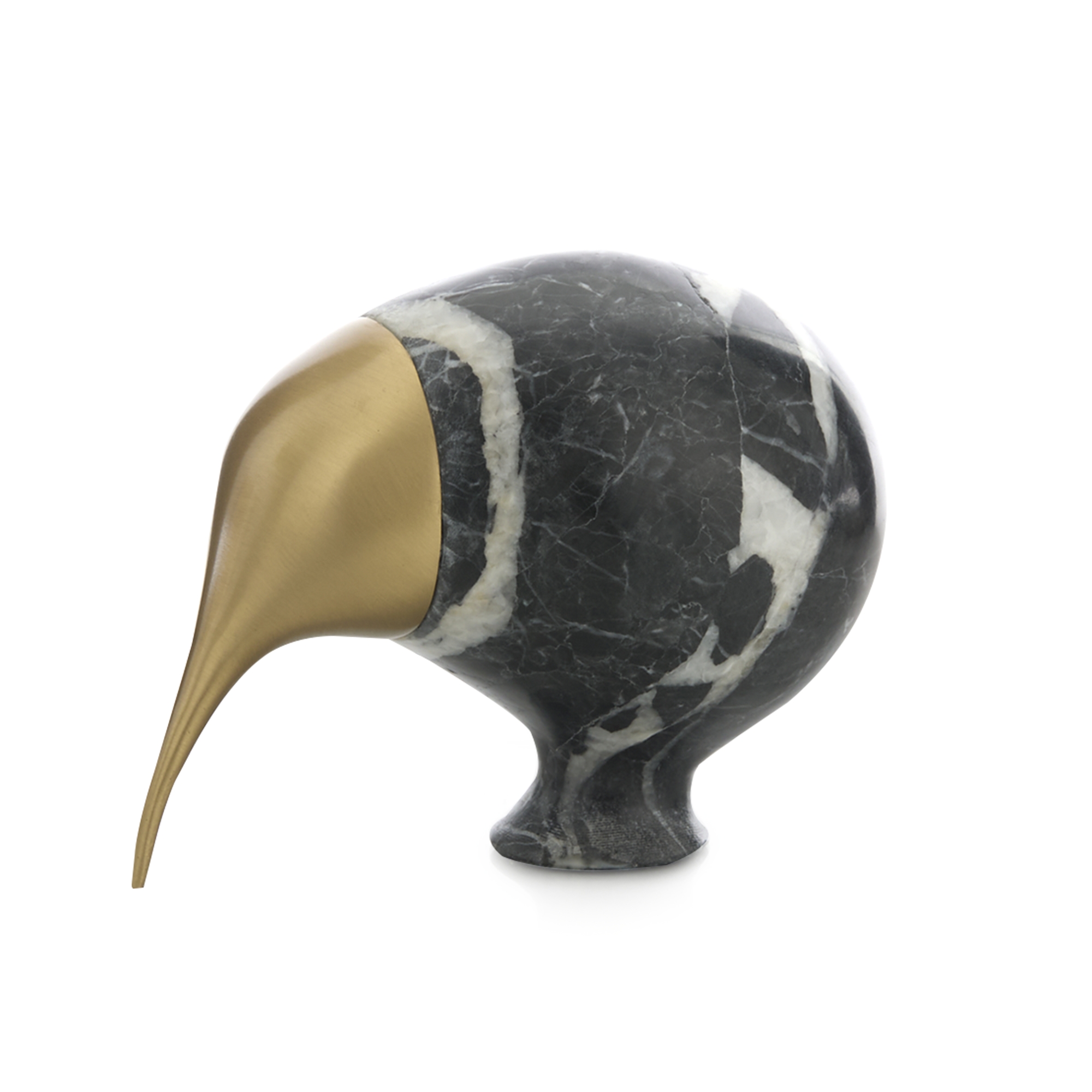Marble and Brass Bird Sculpture