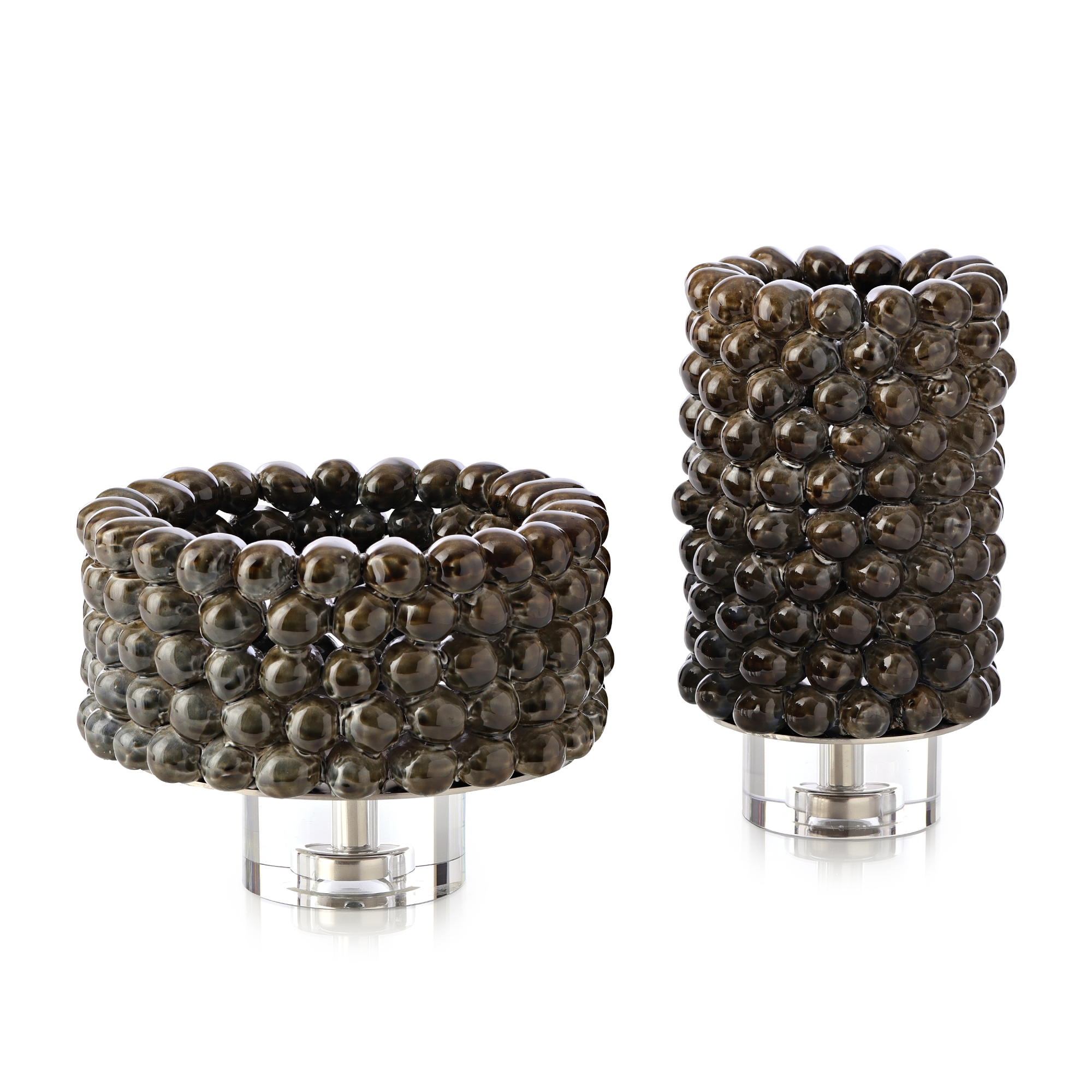 Tsumi Vase and Bowl, Set of 2 Patina