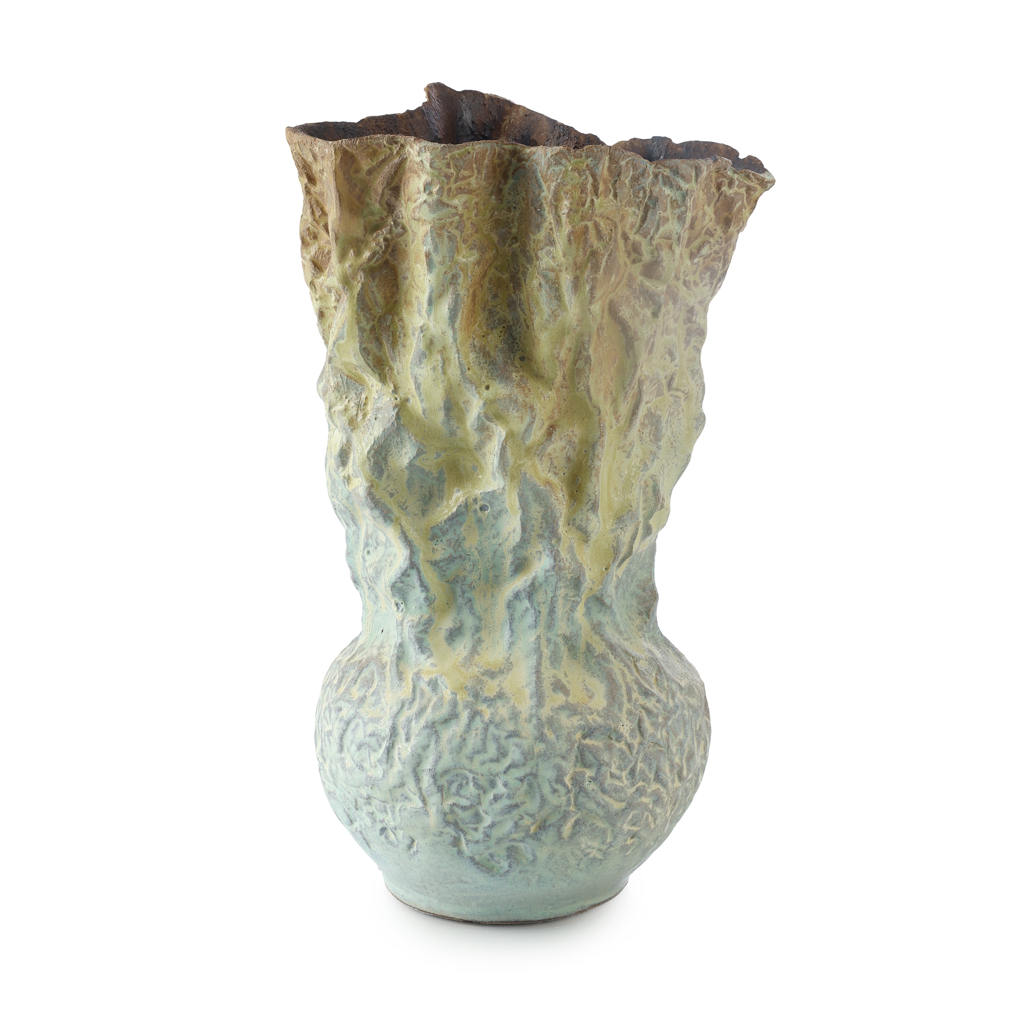 Crinkled Porcelain Vase