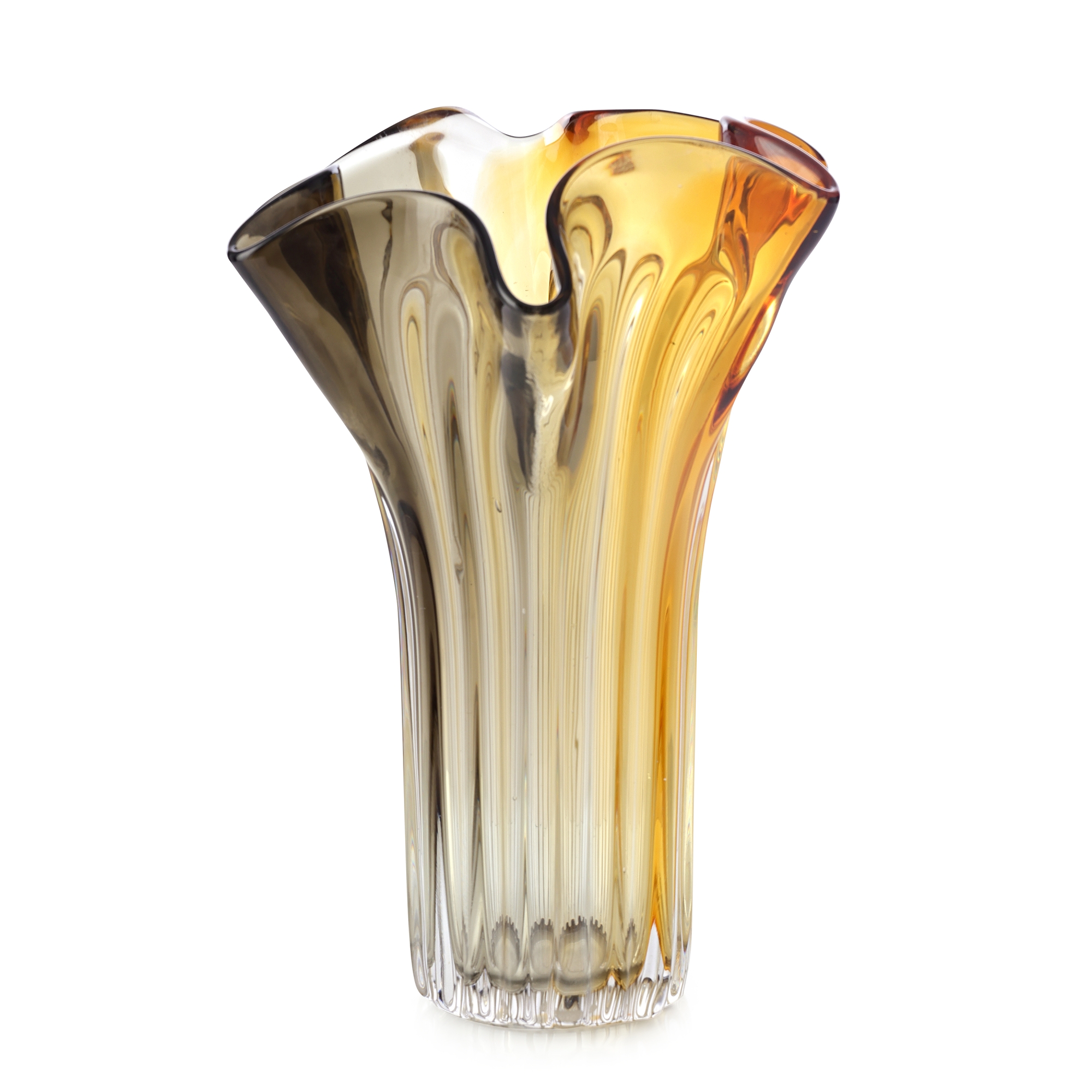 Amber Ruffles Vase