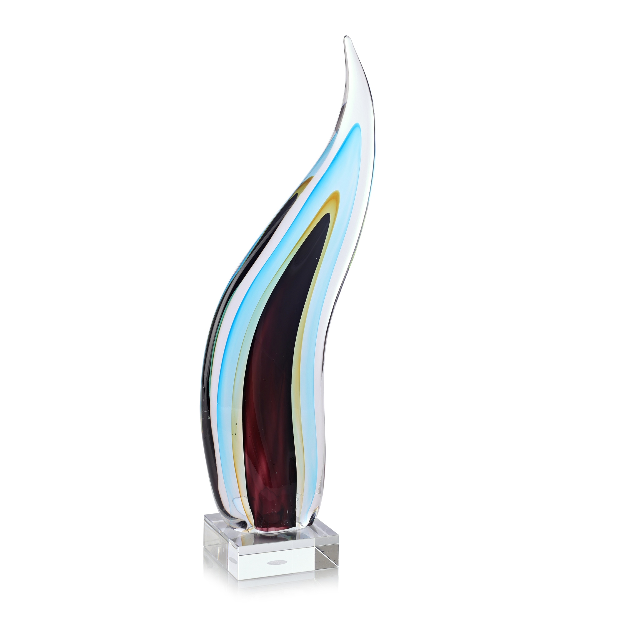 Glass Wisp Sculpture on Crystal, Small