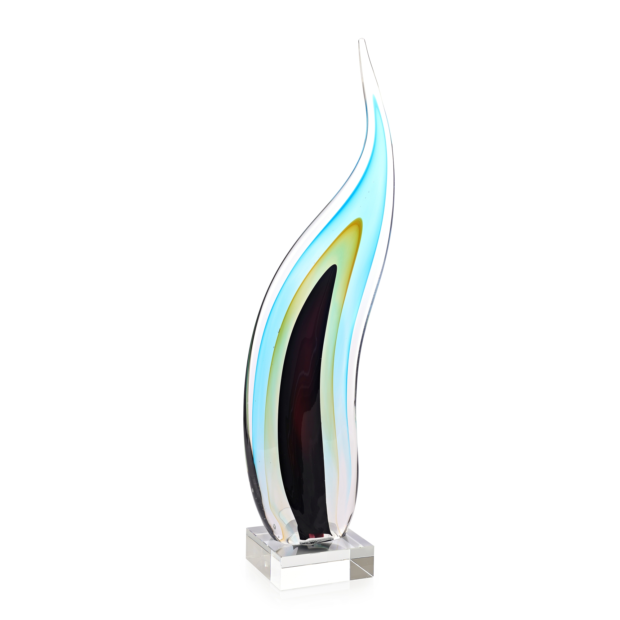 Glass Wisp Sculpture on Crystal, Large