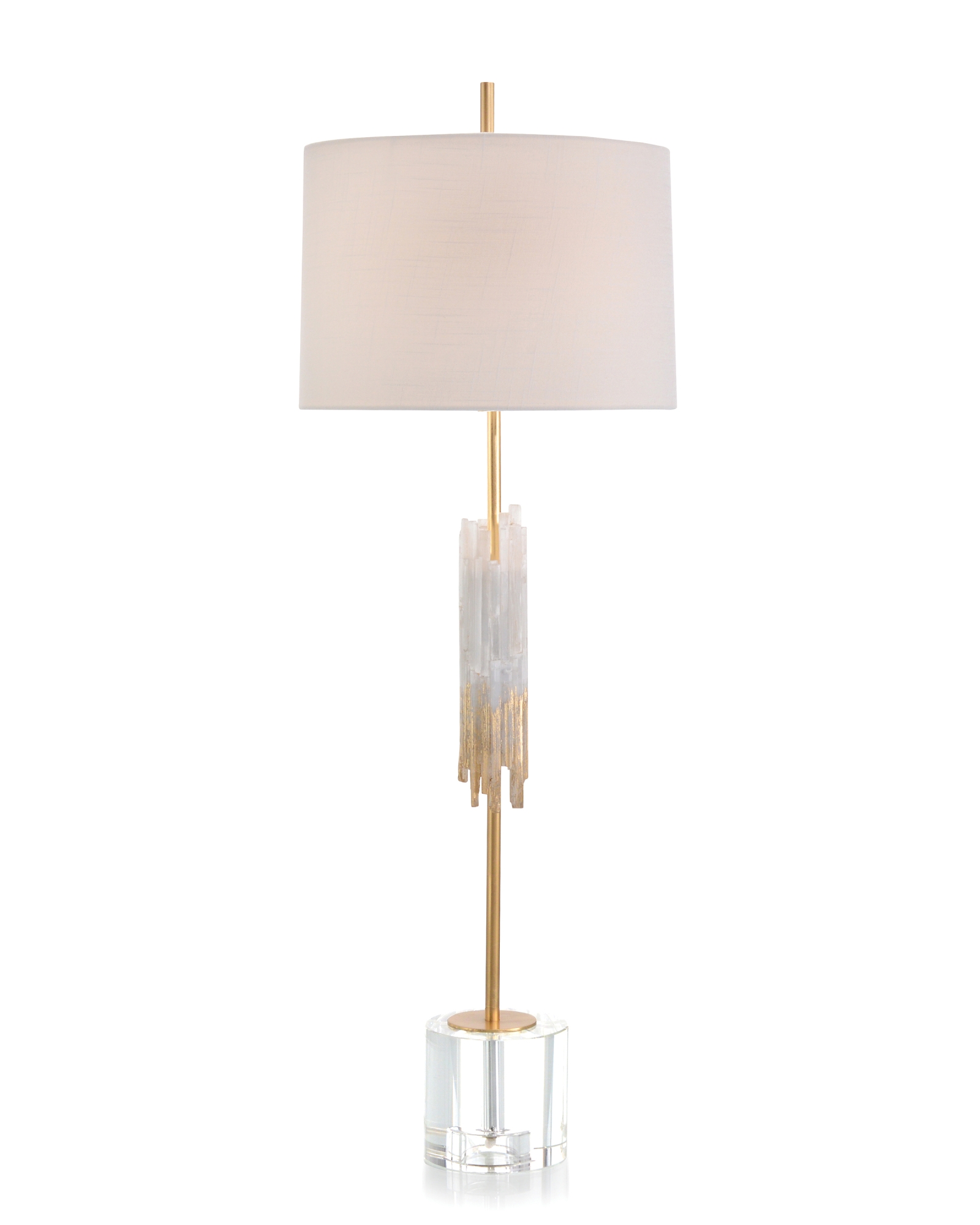 Selenite and Gold-Leaf Console Lamp