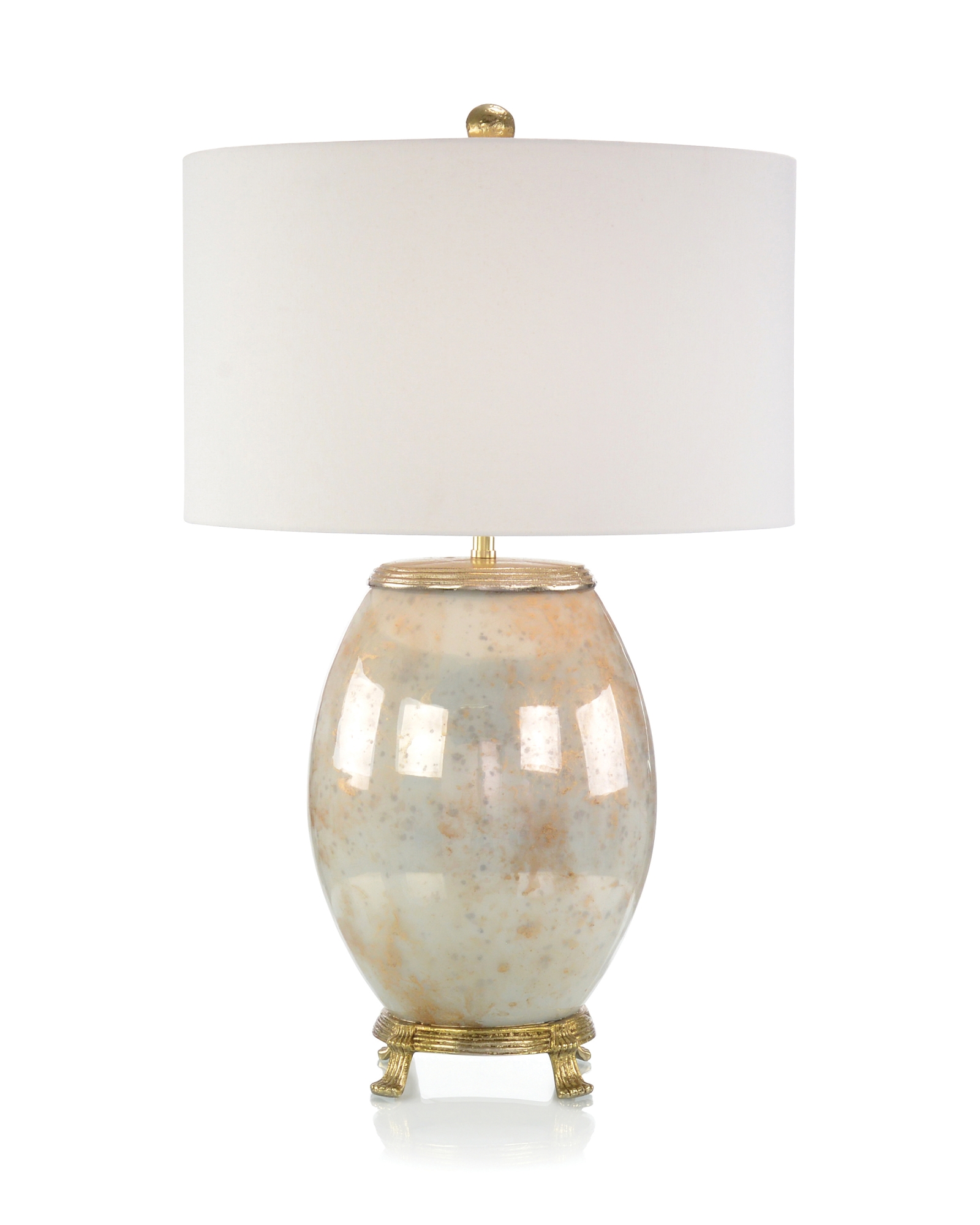 Melded White and Brass Table Lamp