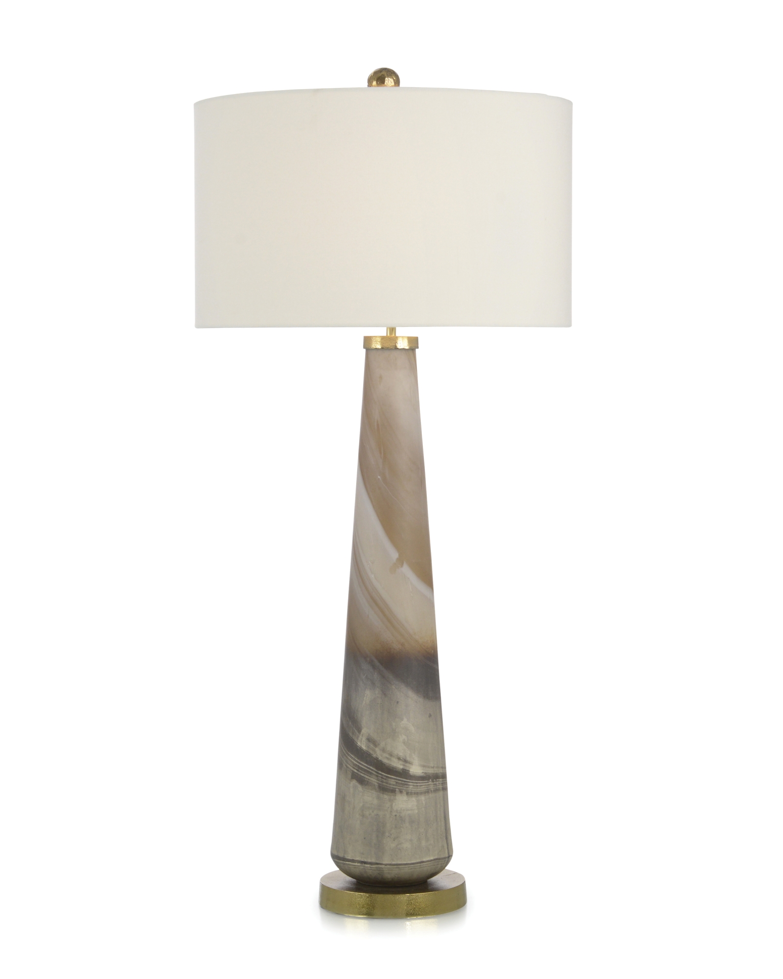 Furling Cream and Caramel Buffet Lamp