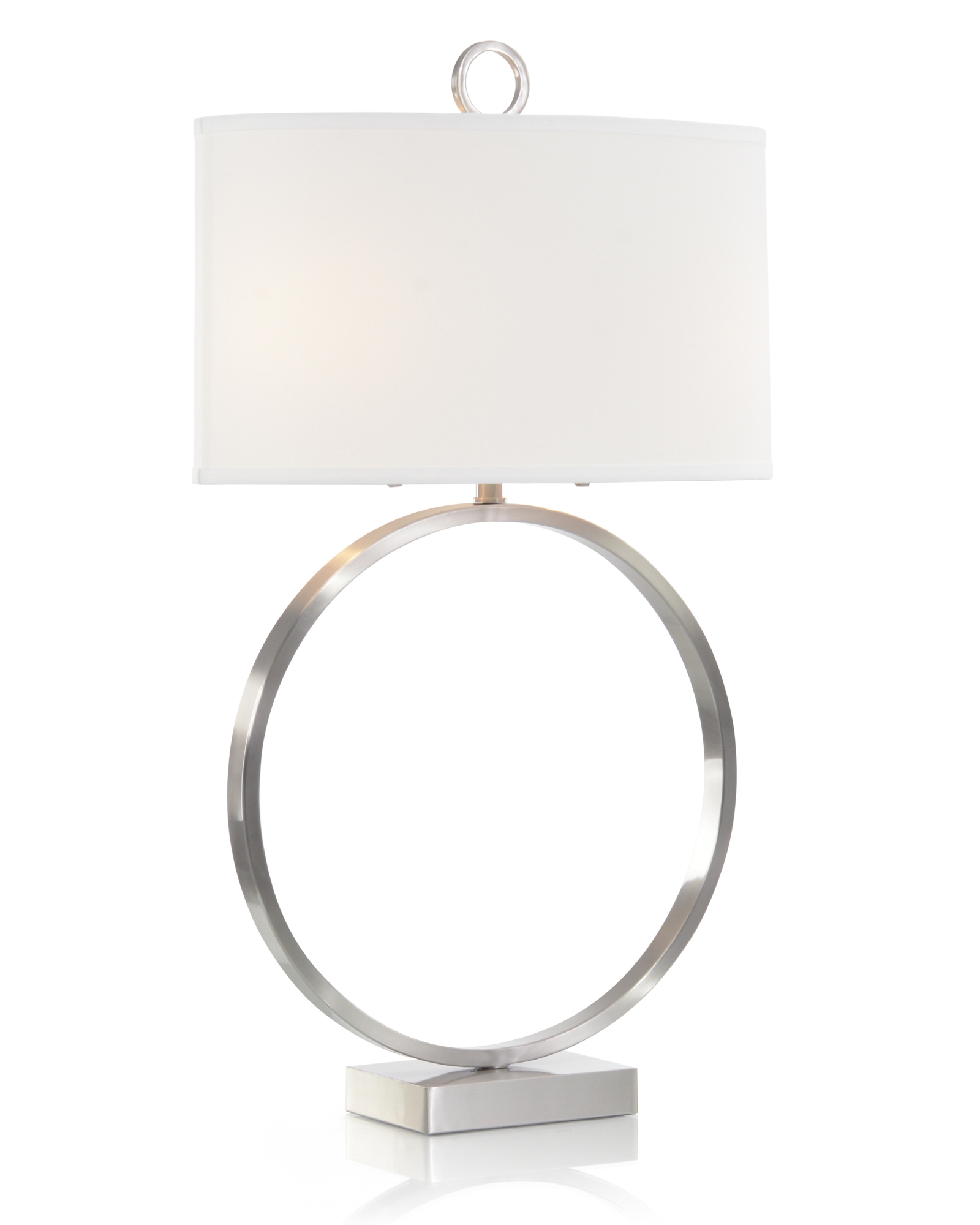 Brushed Nickel Small Open-Ring Table Lamp